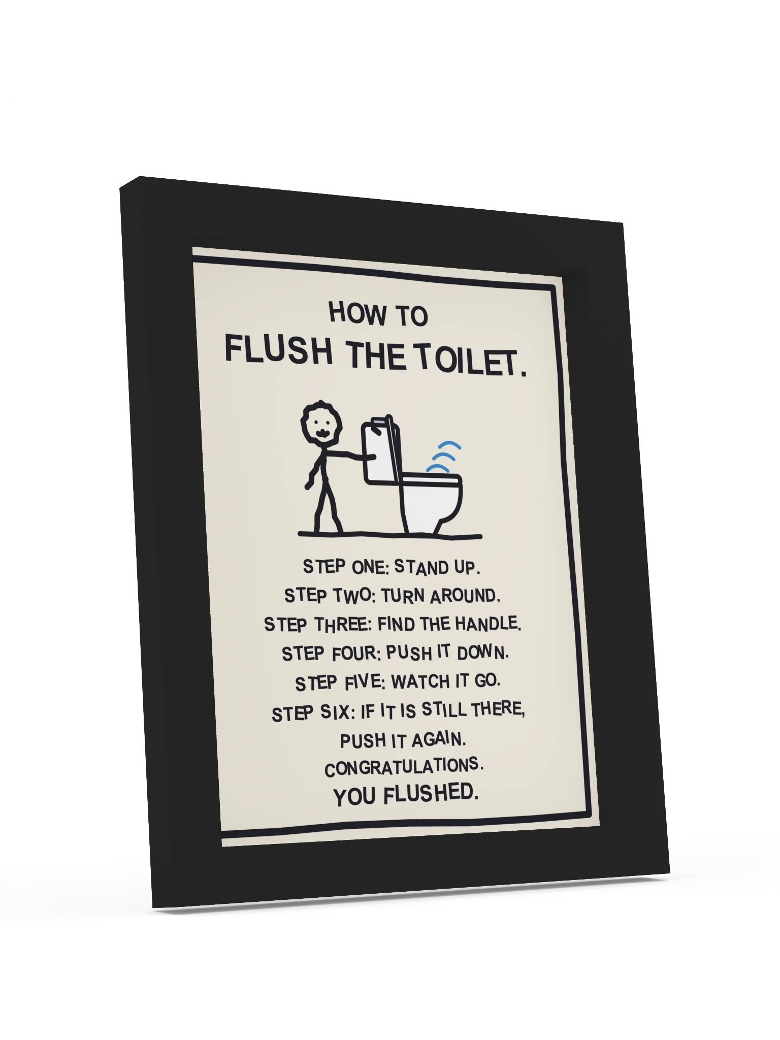 How to Flush the Toilet (Framed Bathroom Sign) product image (7)