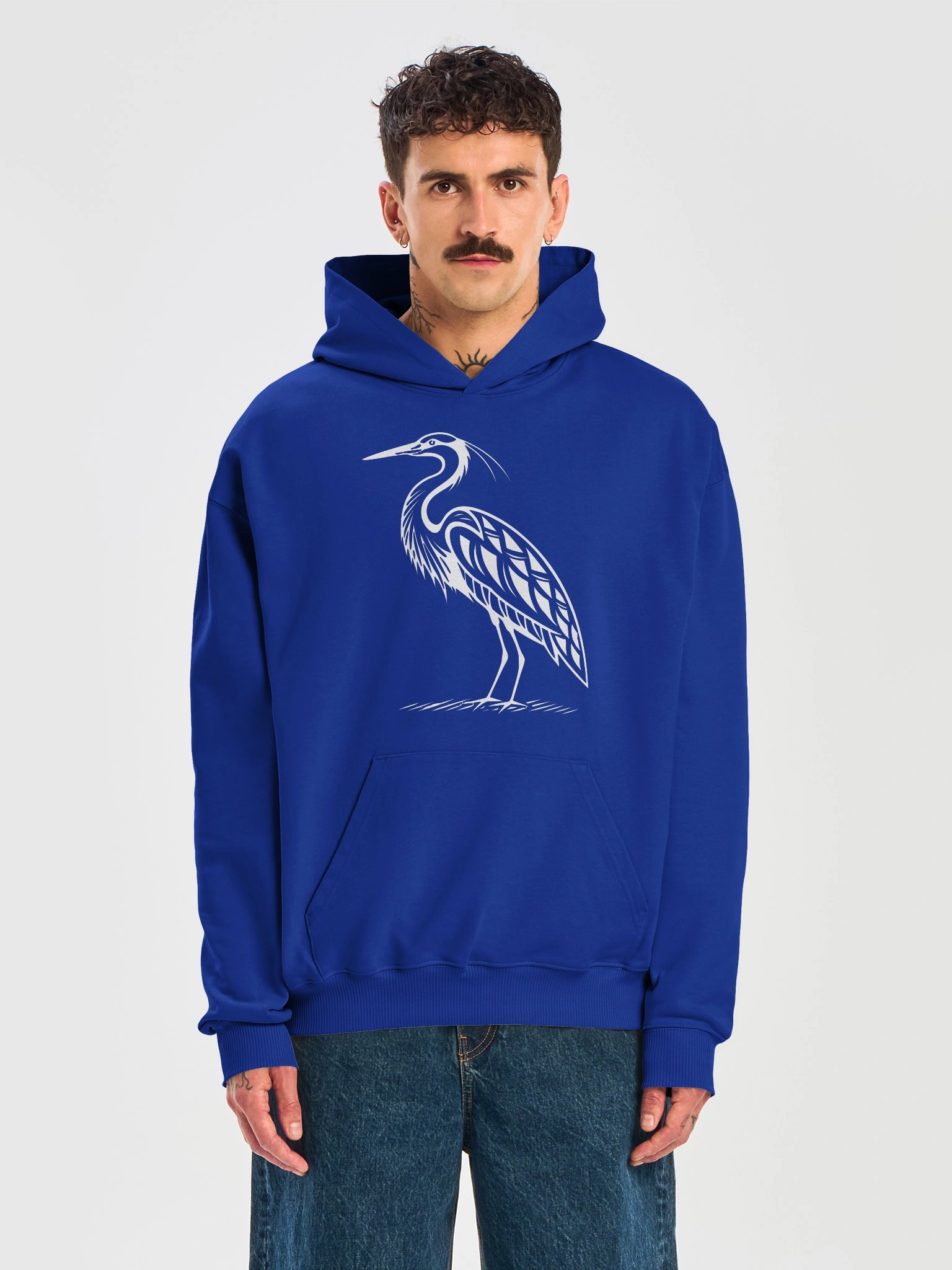 Heron Line Art Heavyweight Hoodie product image (1)