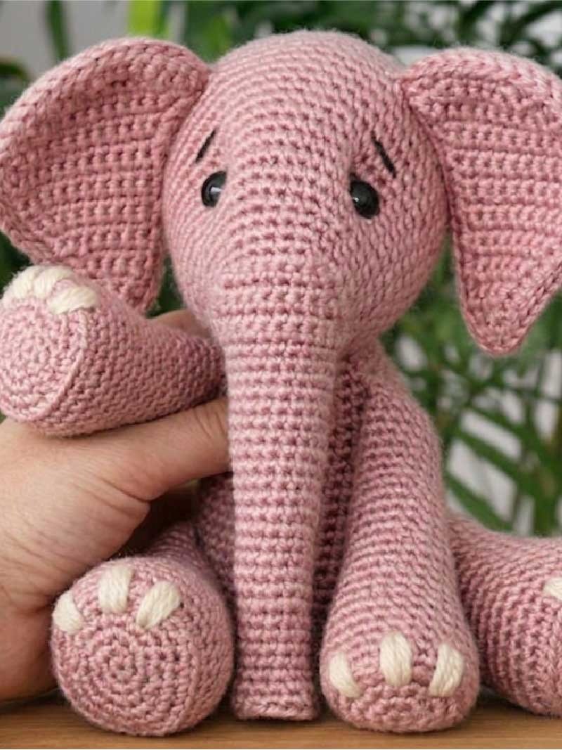 Elephant Amigurumi Crochet Pattern PDF - Easy Low Sew Crochet Animal, Baby Elephant Plush Toy, Amigurumi Crochet Pattern Tutorial product image (1)
