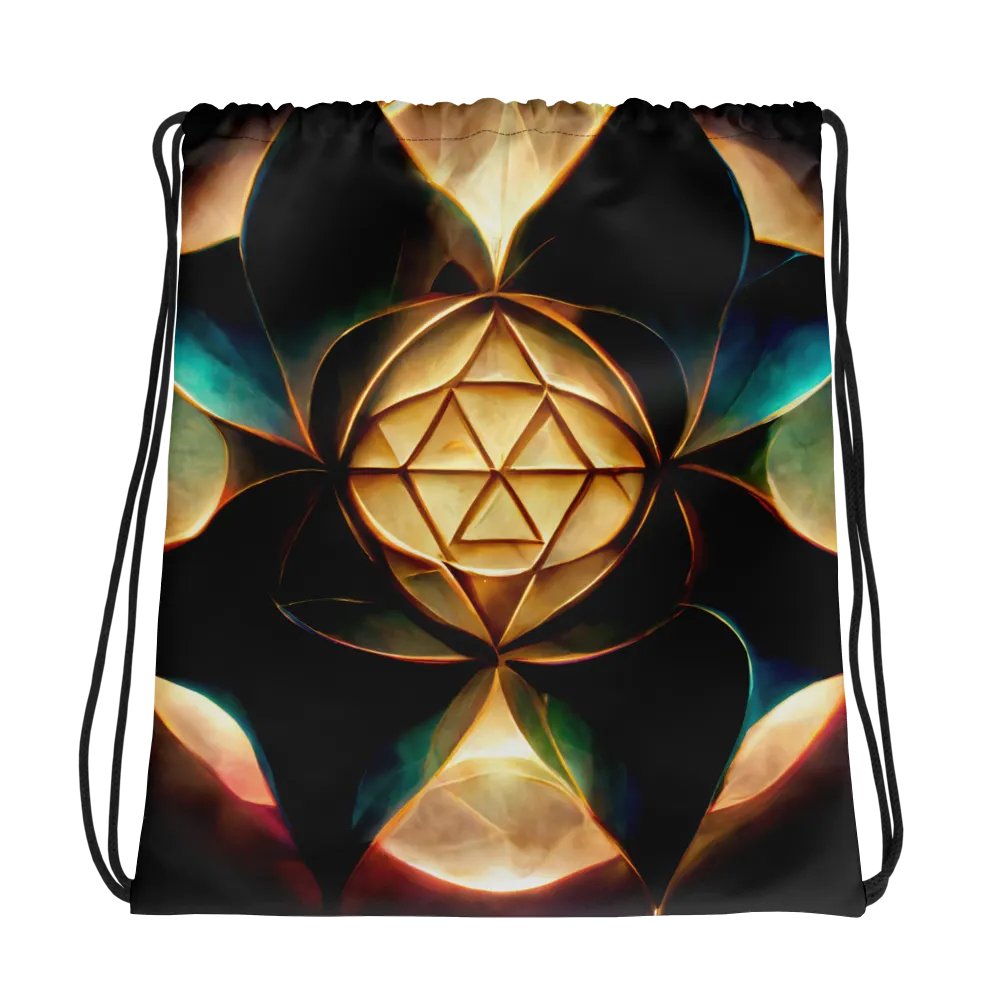 Luminous Floral Geometry Drawstring Bag product image (1)