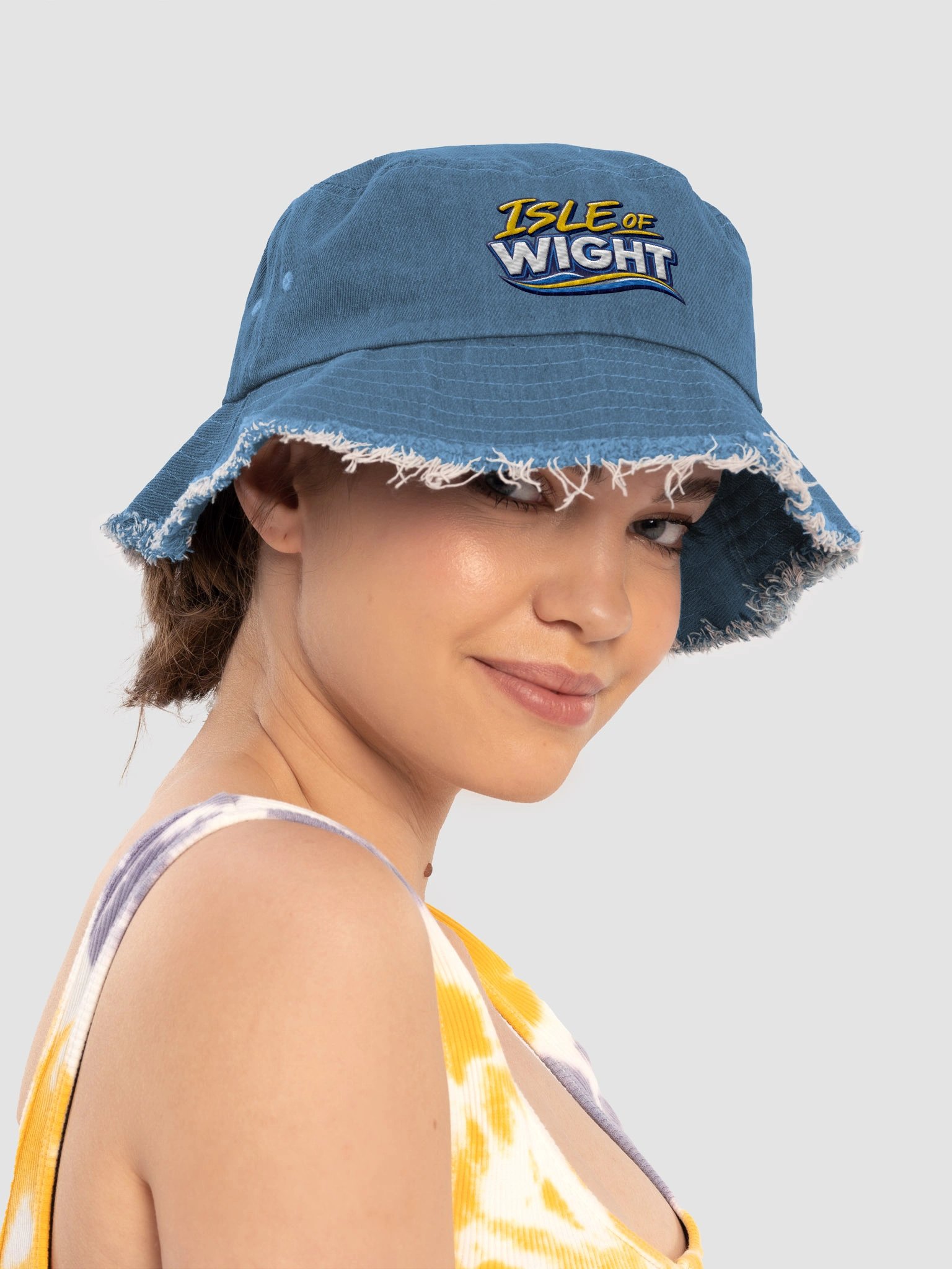 Isle of Wight Bright Logo Distressed Bucket Hat product image (2)