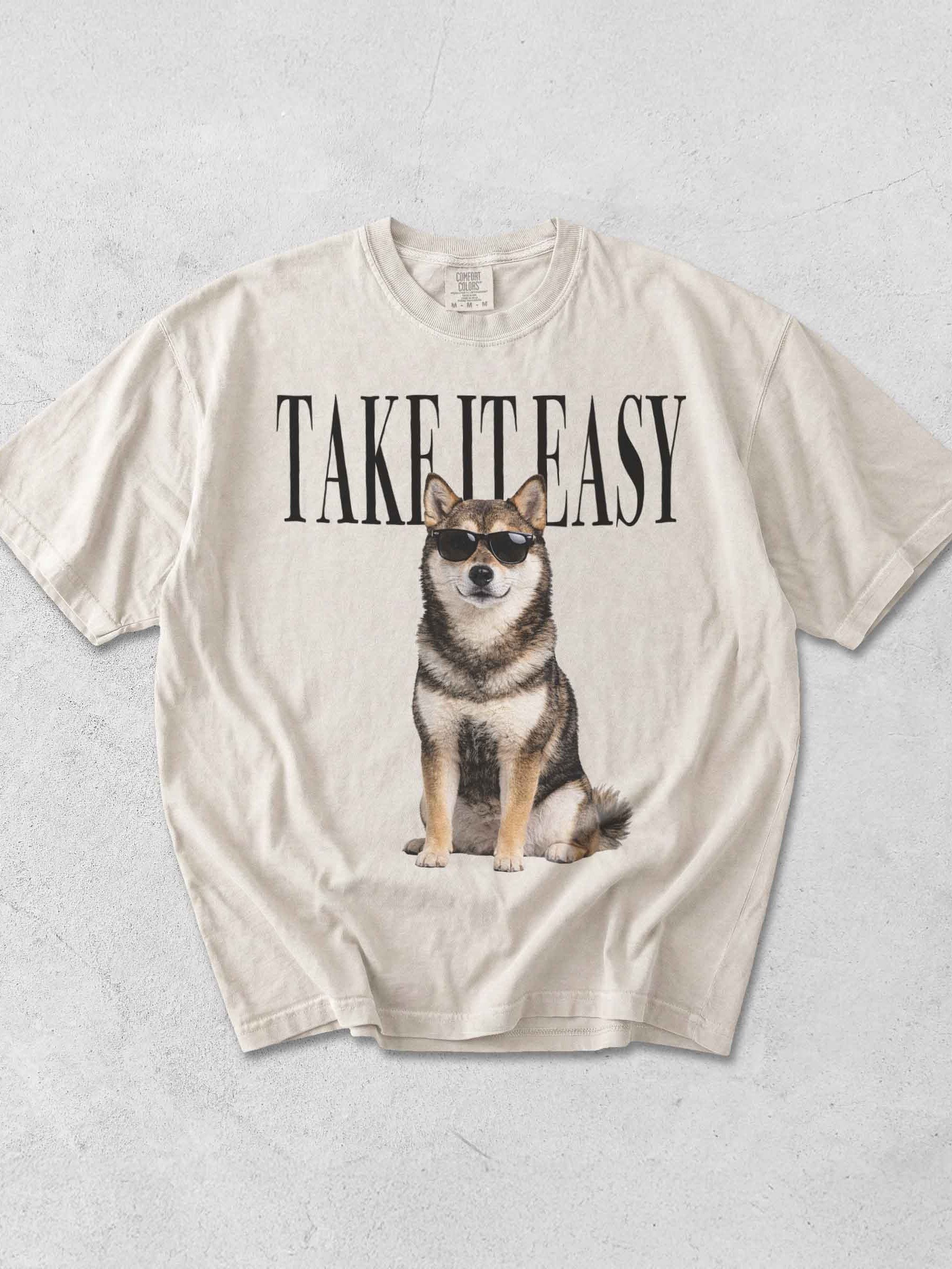 Take It Easy '90s Pop Vintage-Style T-Shirt for Japanese Shiba Inu(Sesame) Owners product image (1)