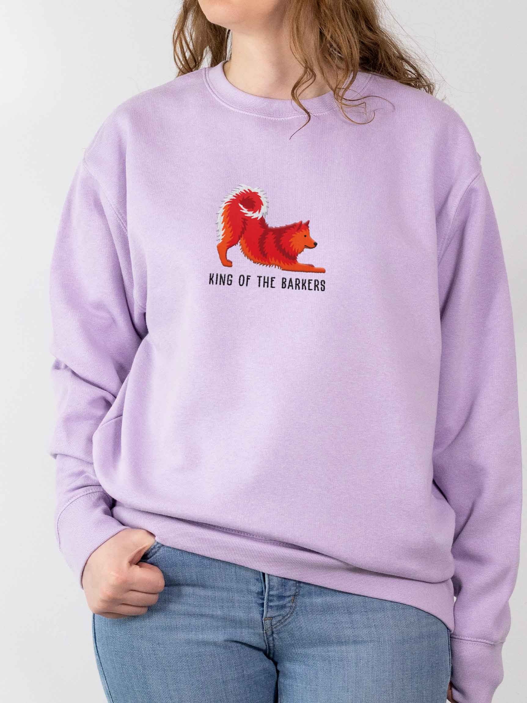 King of the Barkers Sweatshirt (Embroidered) of a Finnish Spitz(Red) product image (2)