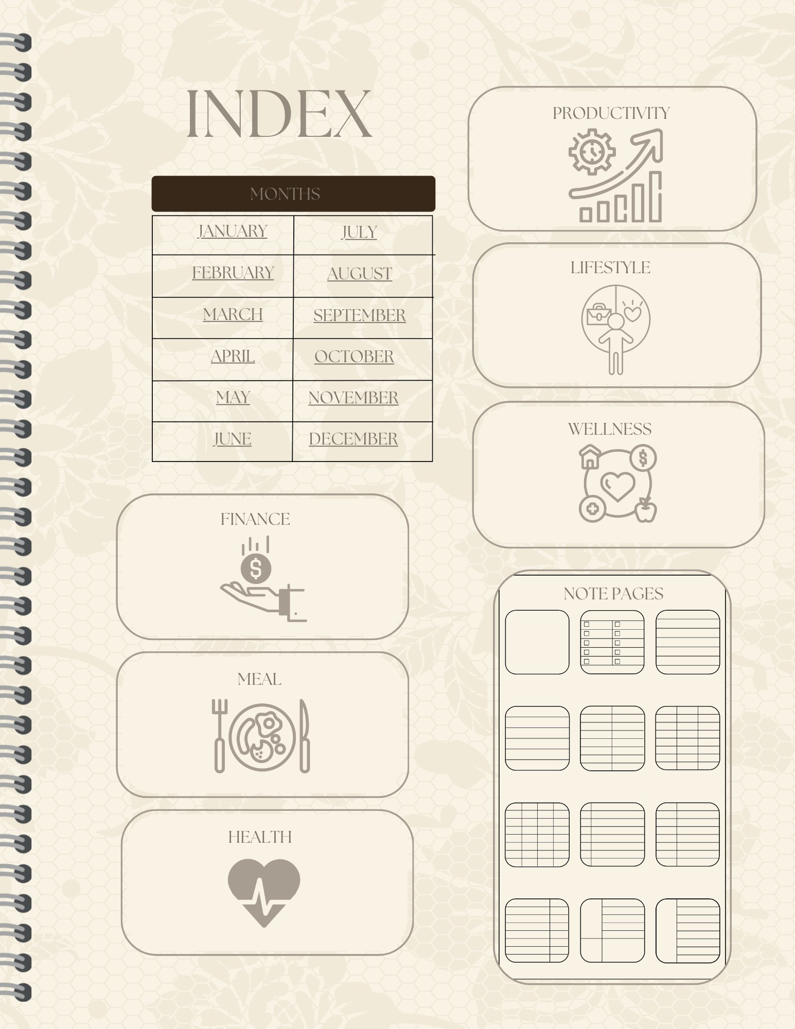 Detailed Undated Planner - Abstract Neutral product image (2)