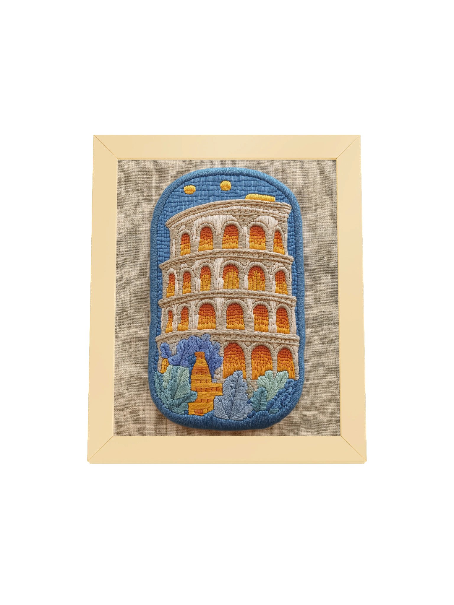 Rome, Remembered | Embroidery-Style Wall Art — Framed Print product image (29)