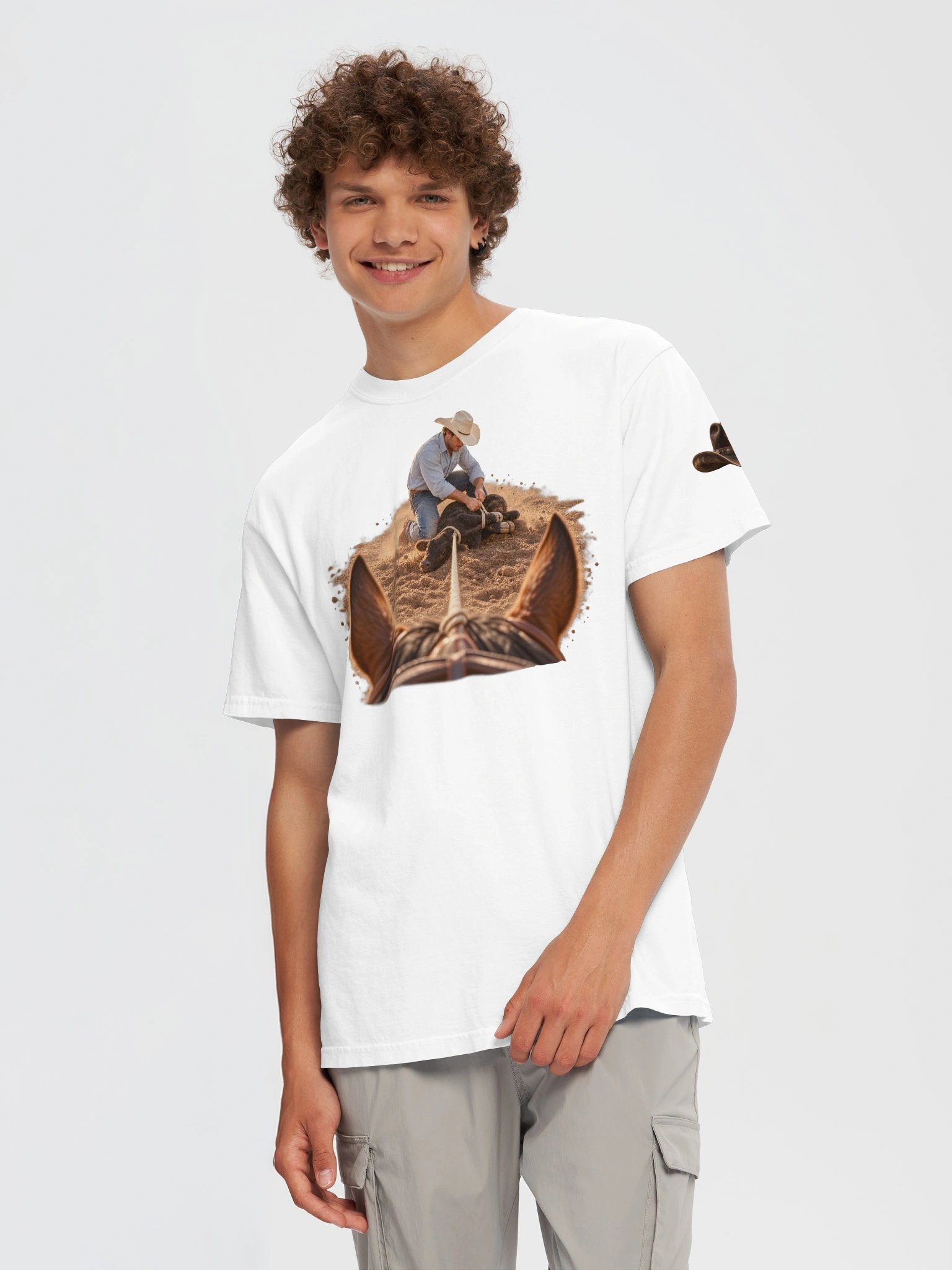 Calf Roping Rider’s View T-Shirt | BROKEN RODEO™ product image (7)