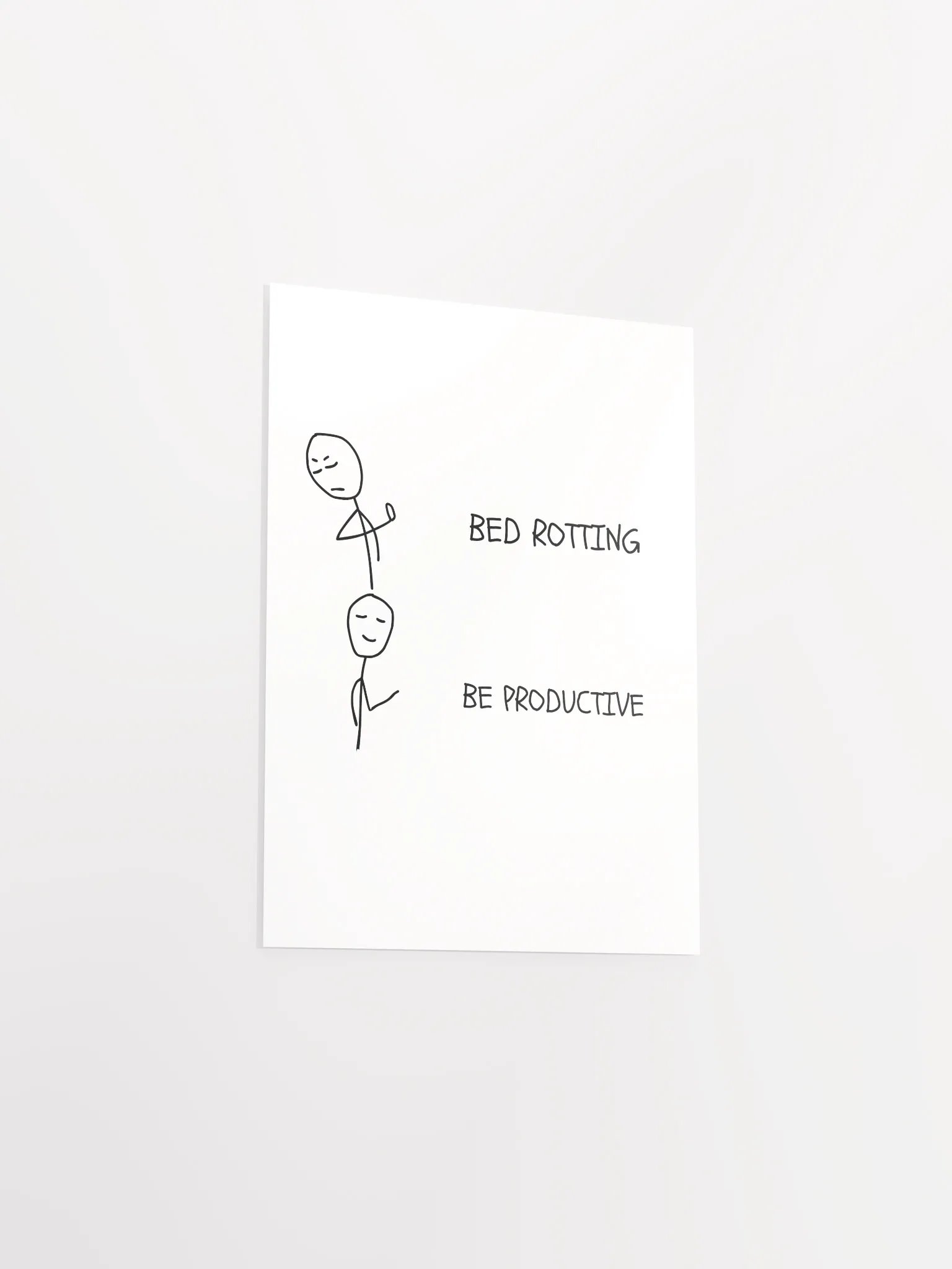 Bed Rotten vs Be Productive Matte Poster product image (3)