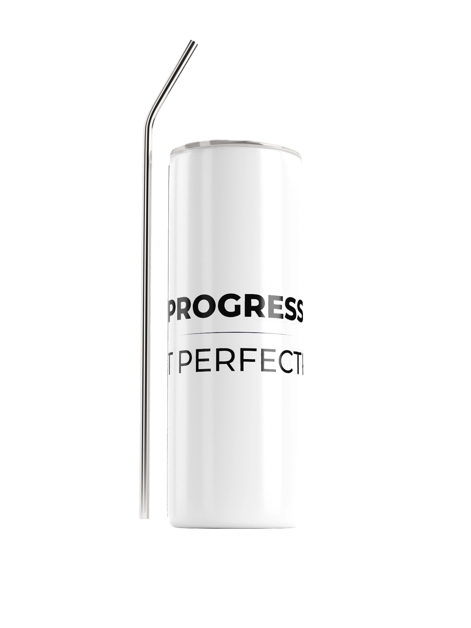 White Stainless Steel Tumbler - Progress. Not Perfection product image (1)