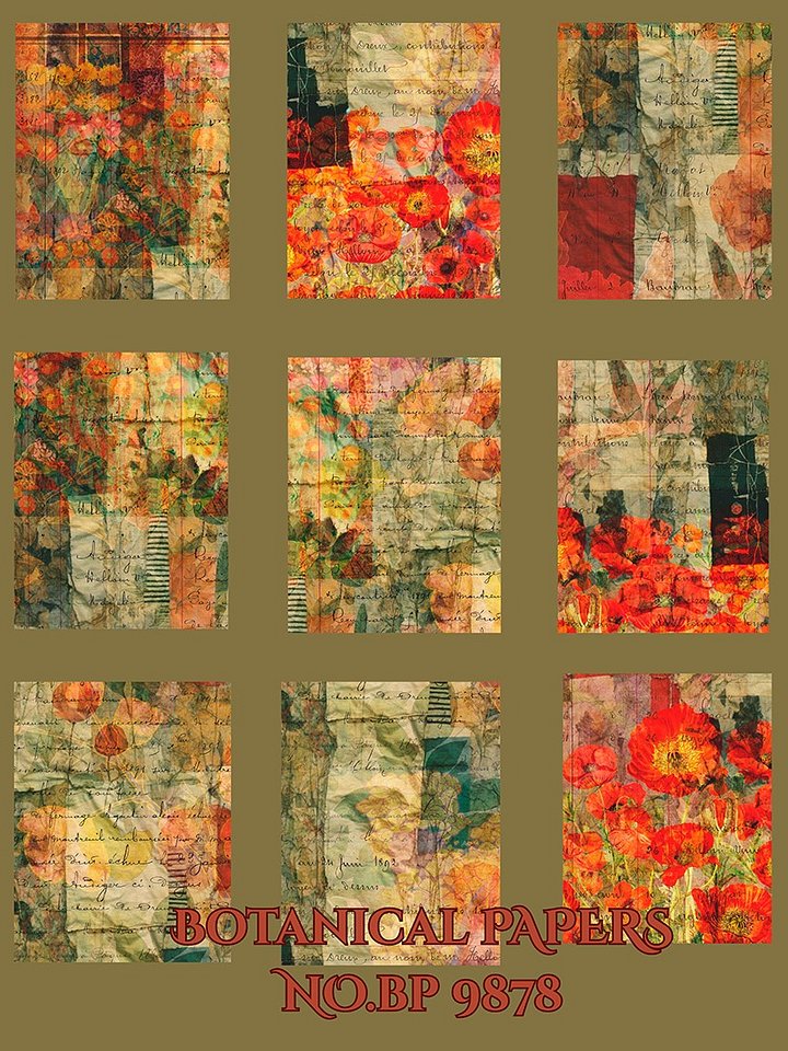 Set of 9 Botanical Papers No.9878 product image (1)