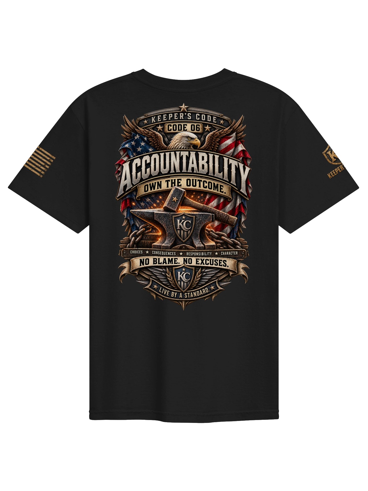 Keeper’s Code™ Men’s CODE 06 Accountability Anvil & Eagle T-Shirt product image (4)