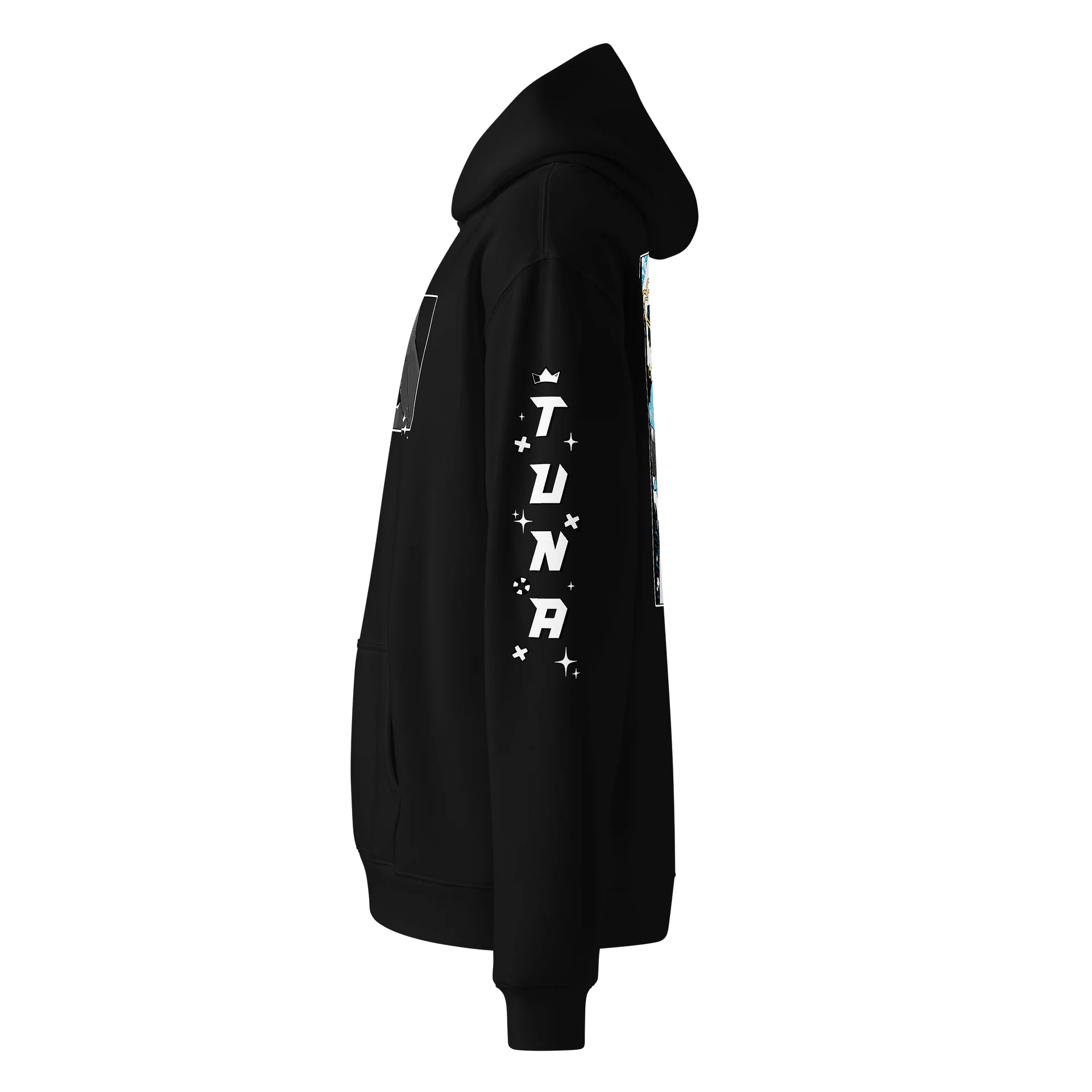 Black & Blue Hoodie Oversized Premium Unisex product image (5)