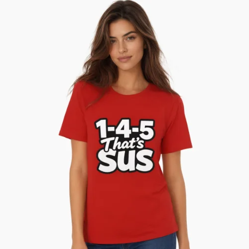 1-4-5 That's Sus Chord Pun T-Shirt | Music Theory Funny Musician Gift product image (2)