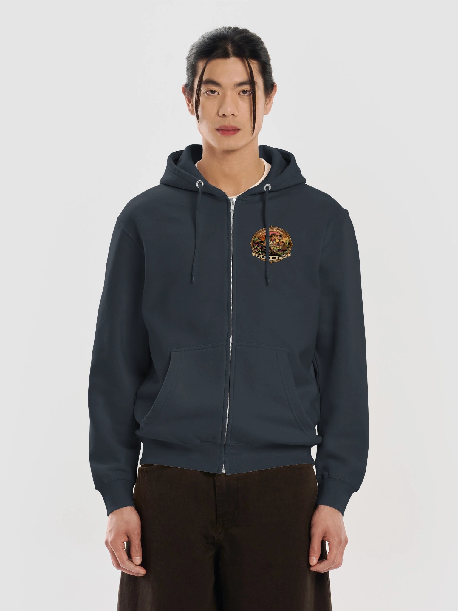 Blue Premium Zip Hoodie - A.J. DoubleU News Desert Story product image (5)