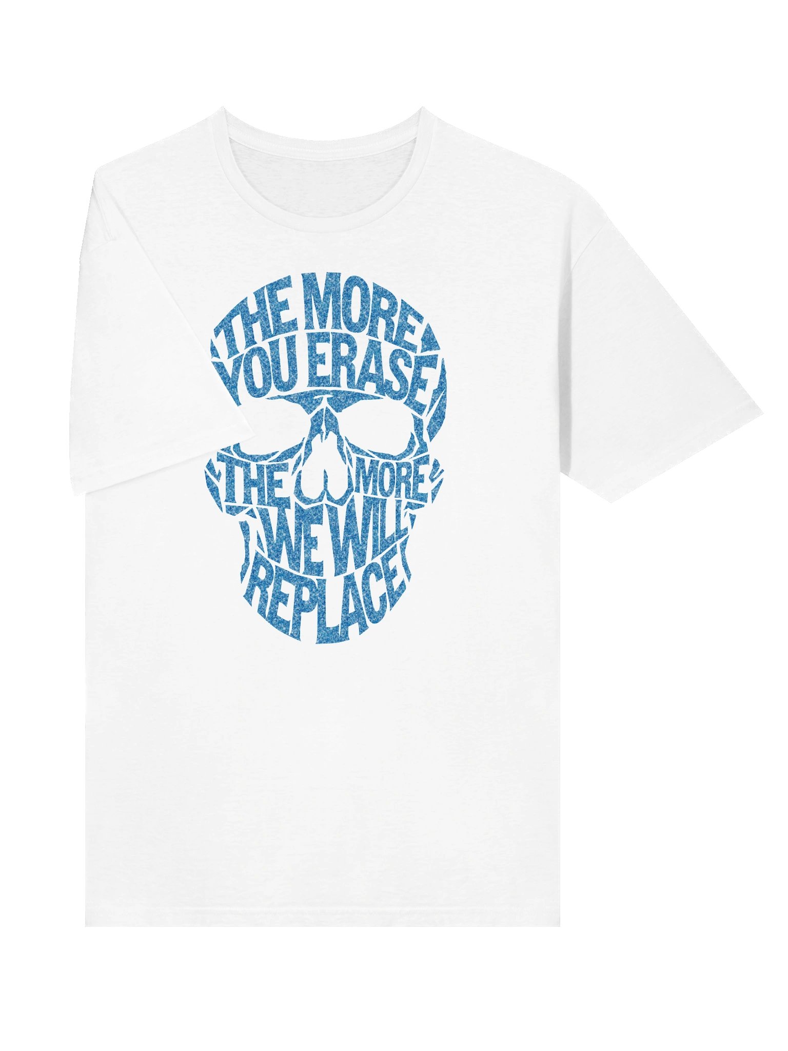 THE MORE YOU ERASE SKULL Graphic T-Shirt Speckled Blue product image (3)