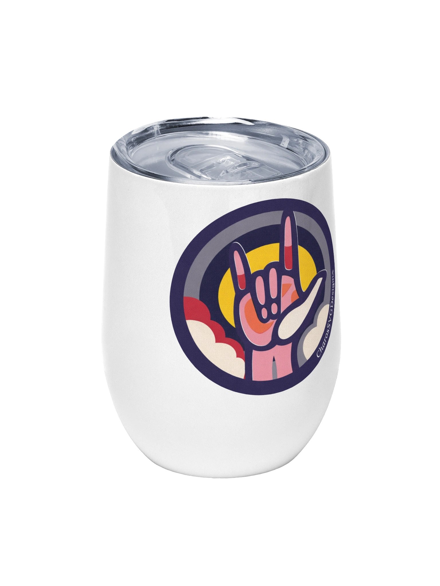 ASL I Love You to Infinity Tumbler | Sign Language Wine Tumbler | Love Without Words | Meaningful Gift | Deaf Community Inspired | 12 oz product image (2)