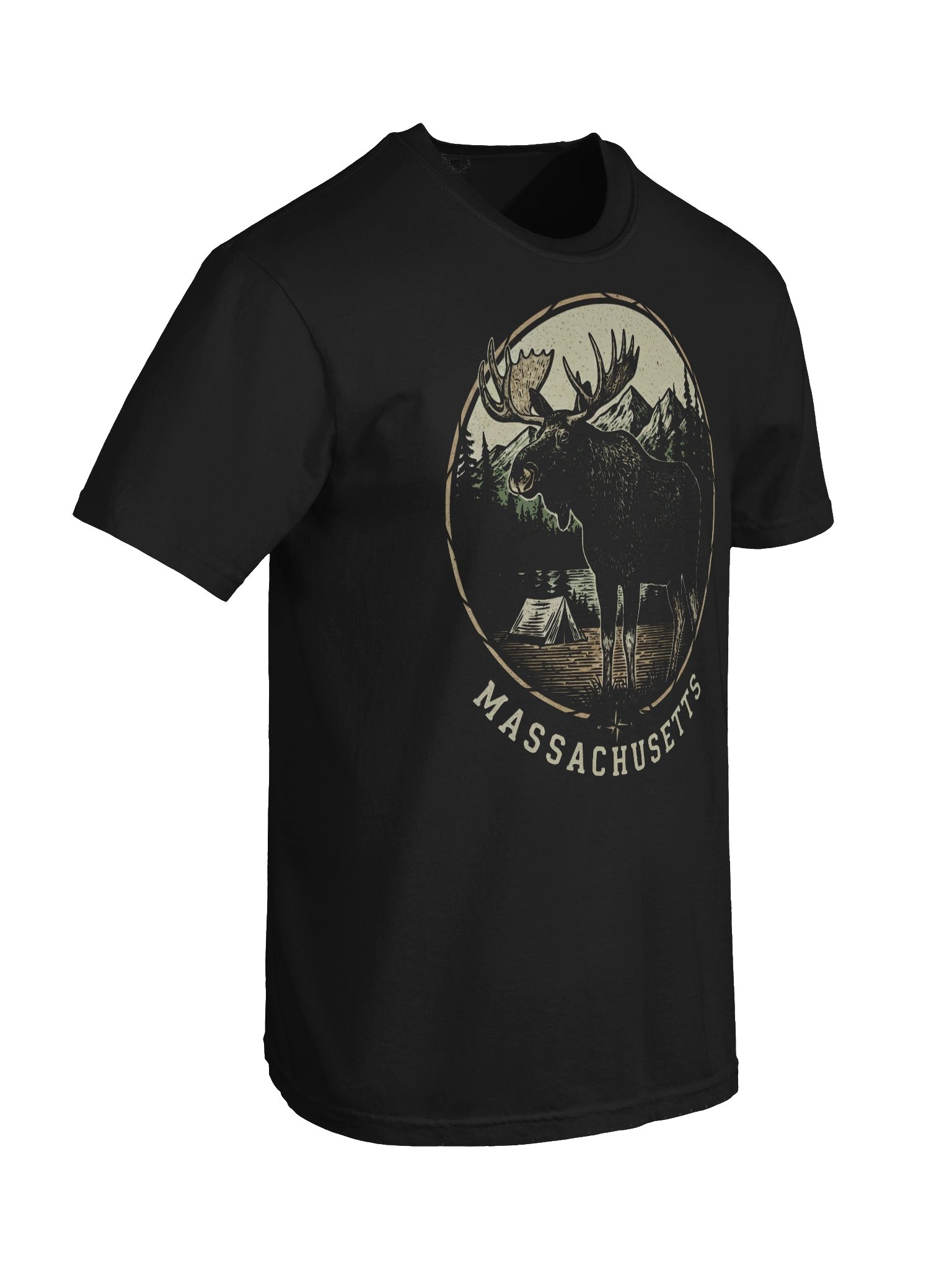 Massachusetts Moose T-Shirt | Vintage New England Wildlife Tee product image (6)