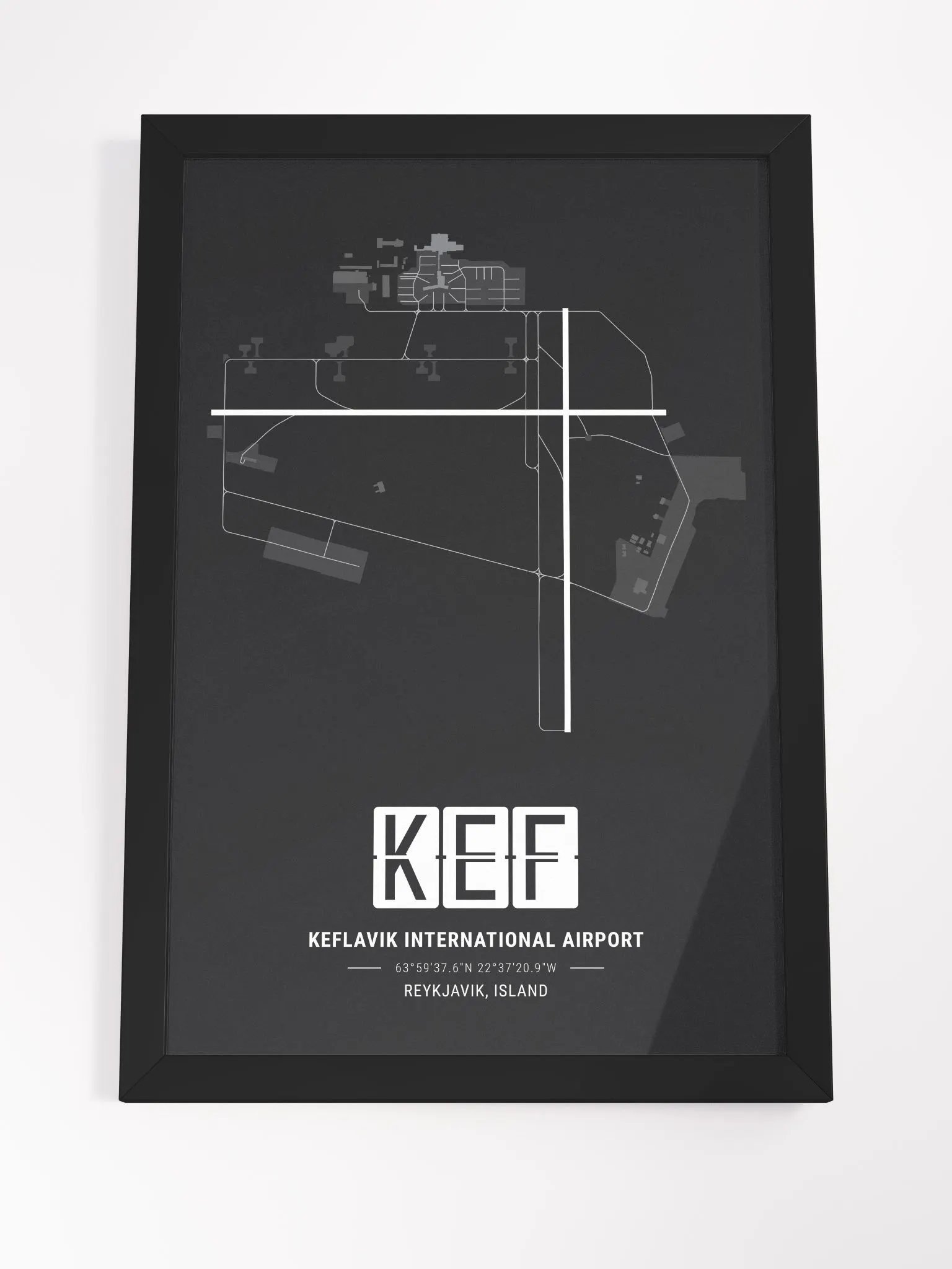 Framed Airport KEF Premium Map On Matt Paper product image (4)