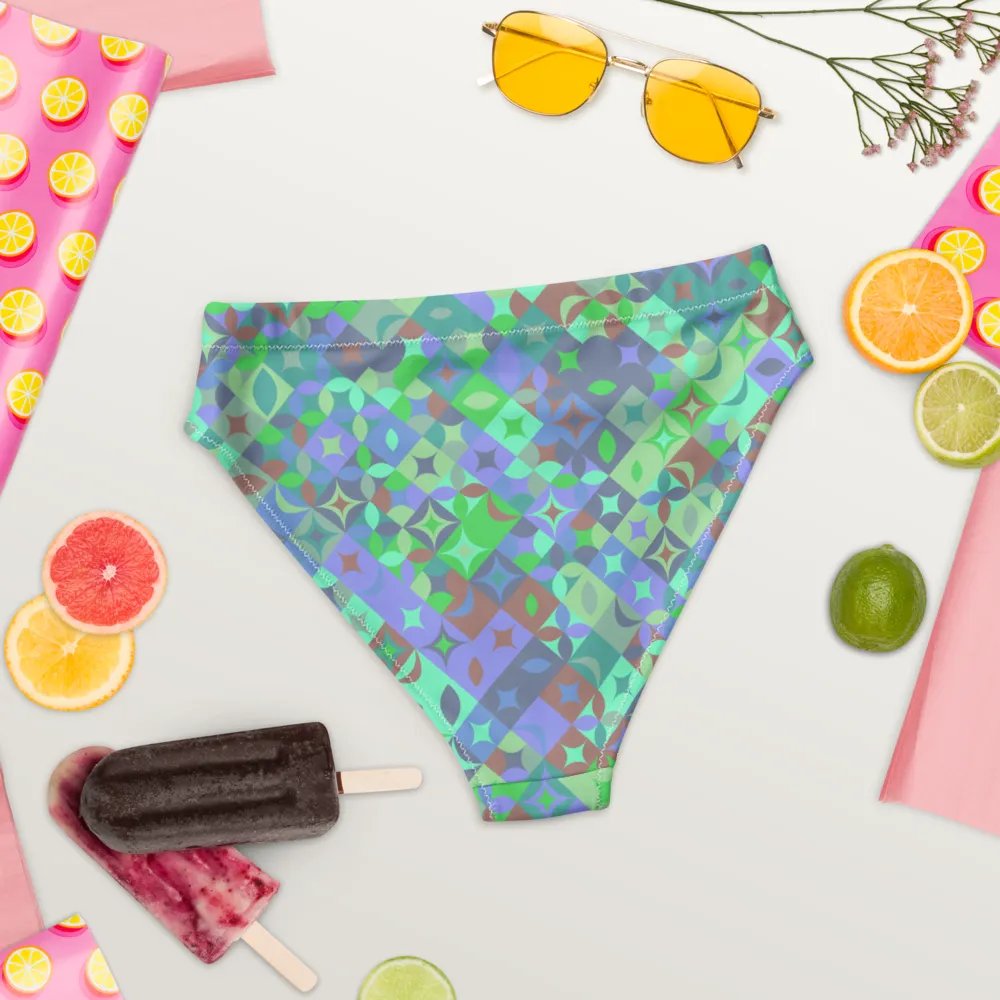 Colorful vector Pattern Design High Waisted Bikini Bottom - v11 product image (4)