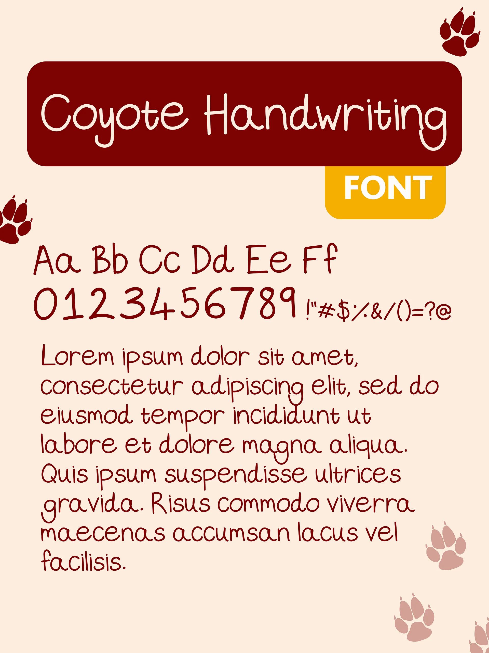 Coyote Handwriting - Original Handwriting Style Font product image (1)