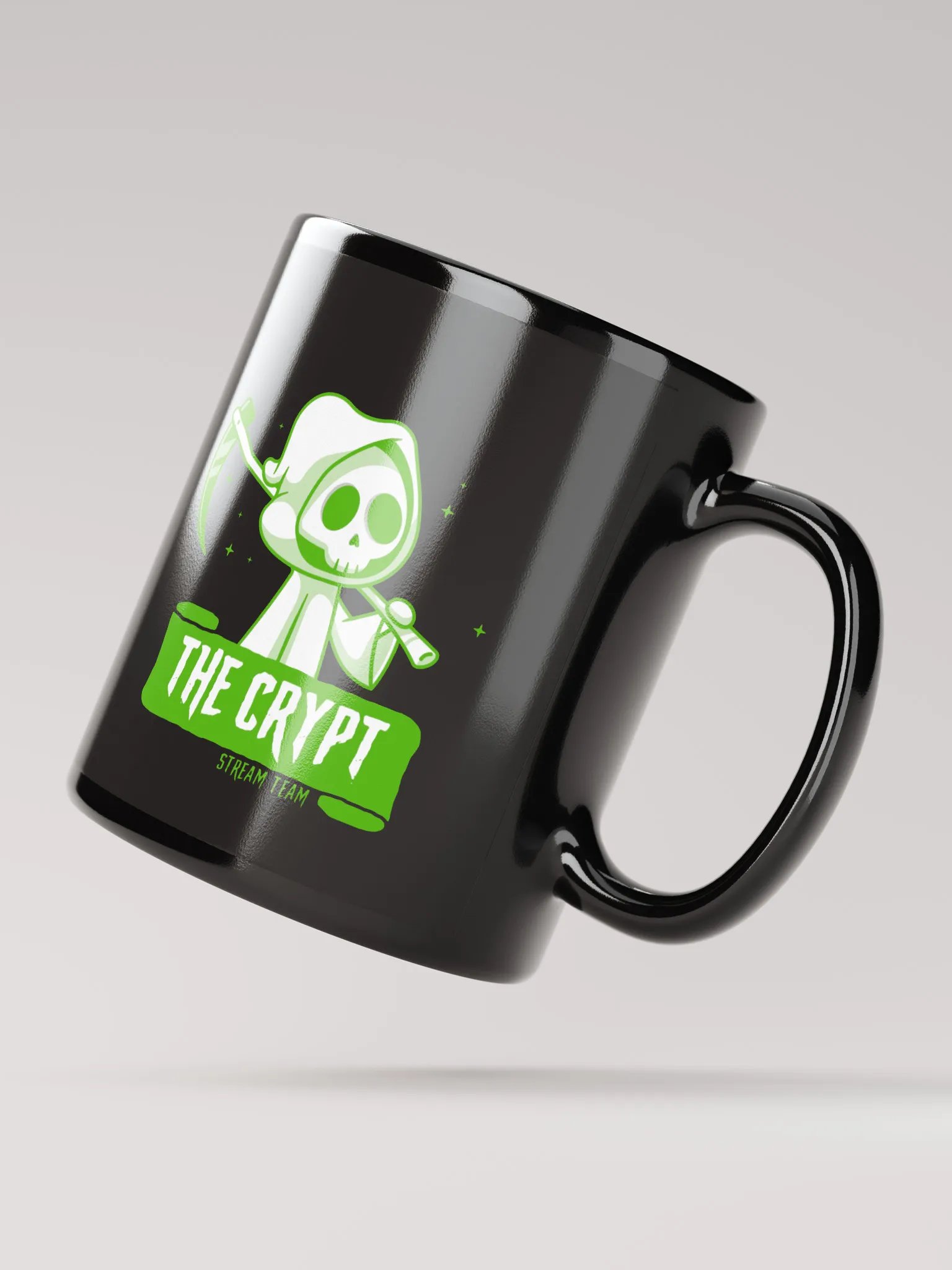 The Crypt Stream Team - Black Mug (lime) product image (2)