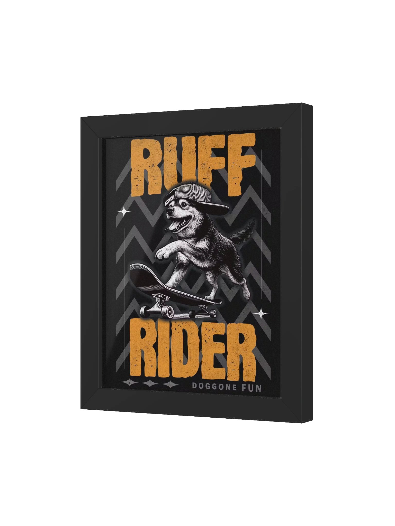 Funny Skateboard Dog Framed Poster – Ruff Rider Dog Wall Art product image (16)
