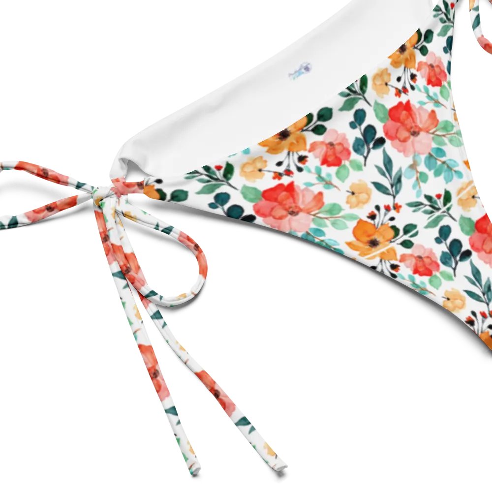Watercolour Floral Pattern String Bikini Bottom - v8 product image (3)