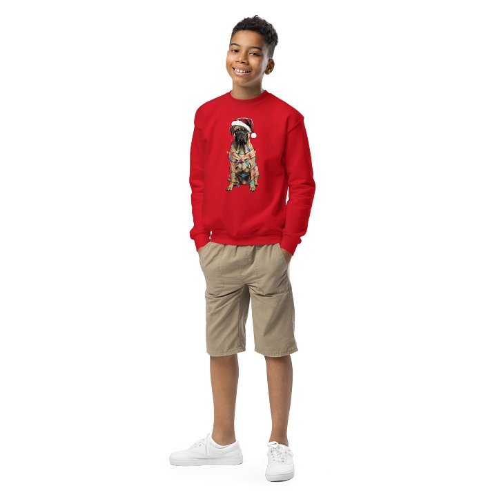 Funny Christmas Bullmastiff(Fawn) Youth Sweatshirt product image (1)
