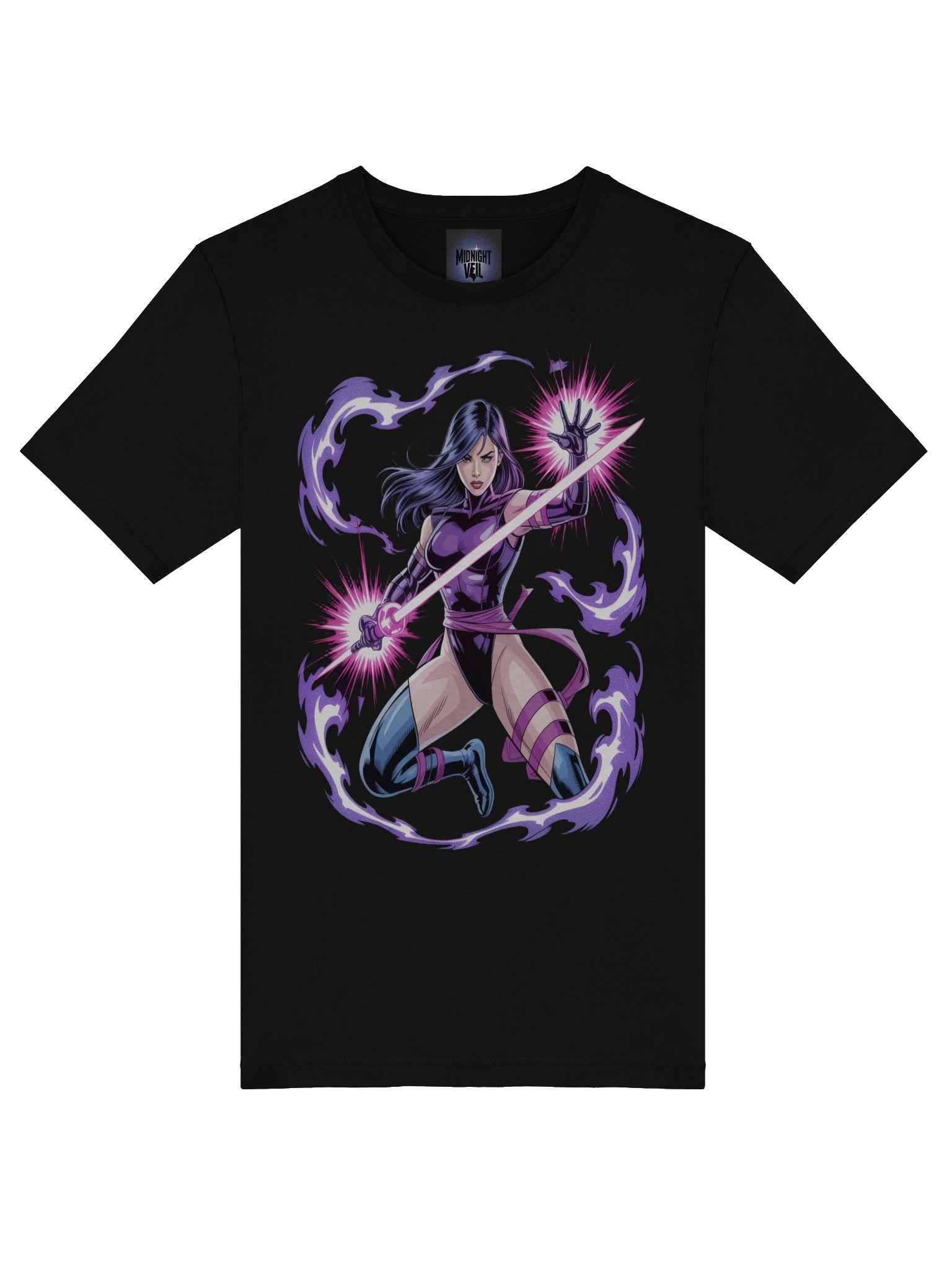 Psylocke Veil Tempest T-Shirt - Exclusive Midnight Veil Designs Unisex Tee product image (5)