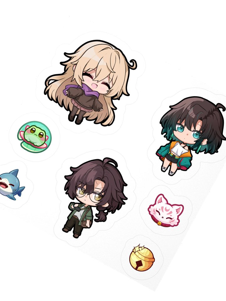 Chibi Trio & Keychains Kiss Cut Stickers Set product image (6)