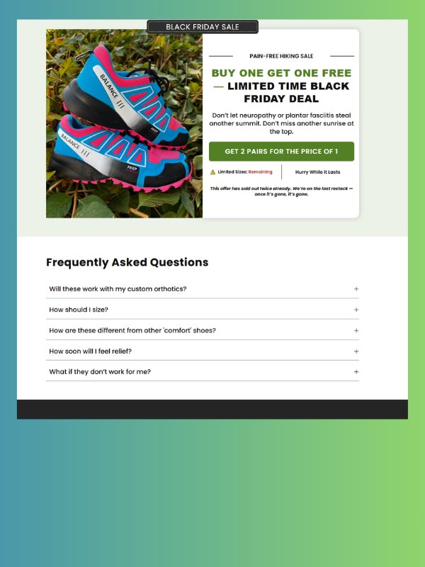 10 Reasons Advertorial Landing Page – Hiking & Orthopedic Footwear Template (GemPages) product image (4)
