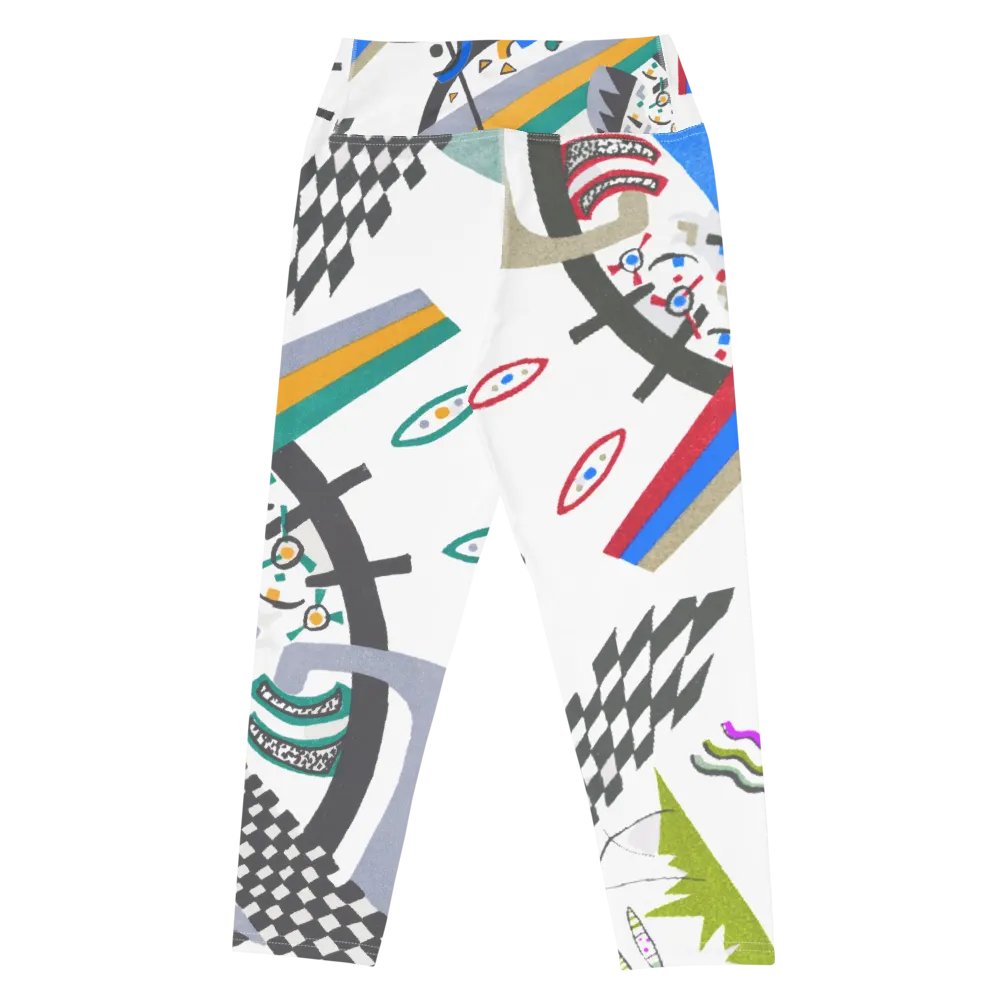 Abstract Lithographic Pattern Design Yoga Capri Legging - V4 product image (7)