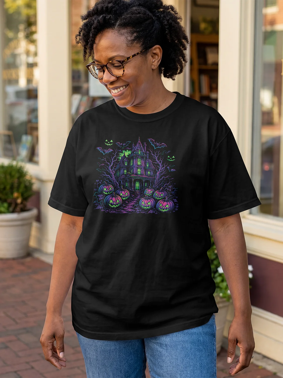Neon Haunt — The Spooky Side Tee product image (2)