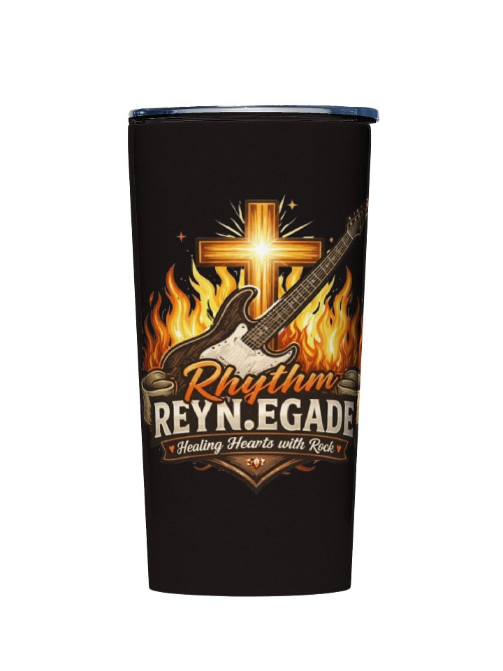 Flaming Guitar Rhythm Stainless Steel Tumbler product image (1)