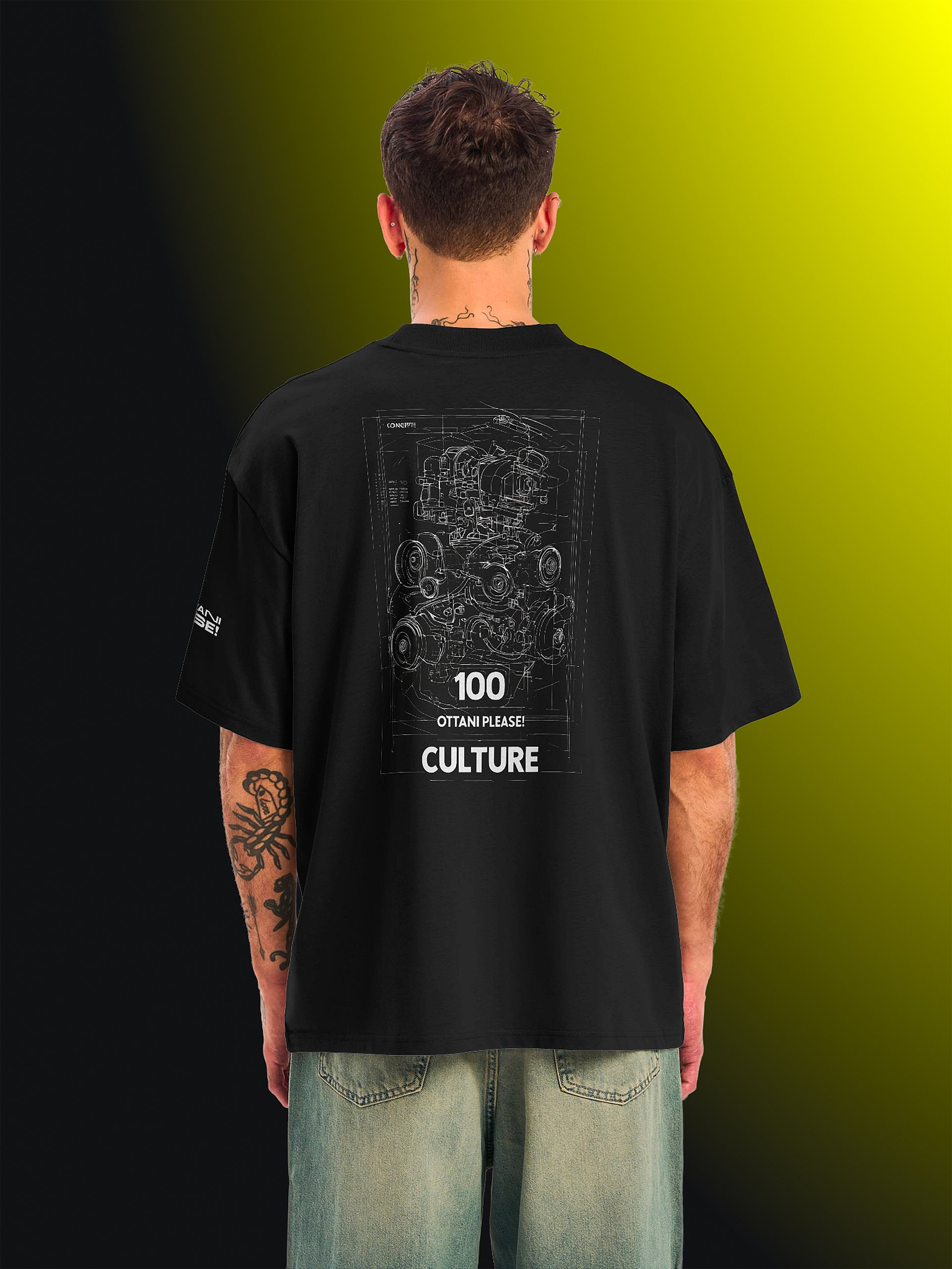 100 Ottani Please!™ Oversized Unisex Racing Streetwear Graphic T-Shirt | Redline Edition product image (2)