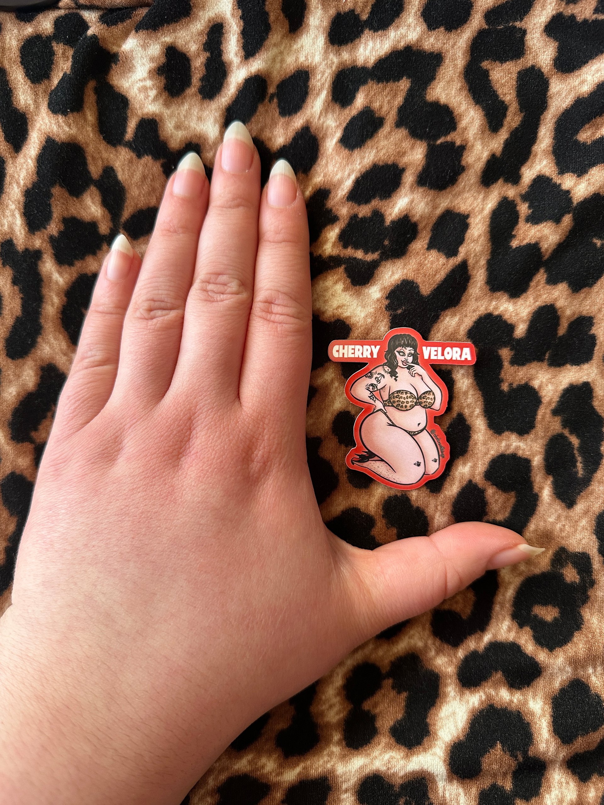 Small Leopard Print Cherry Sticker product image (3)