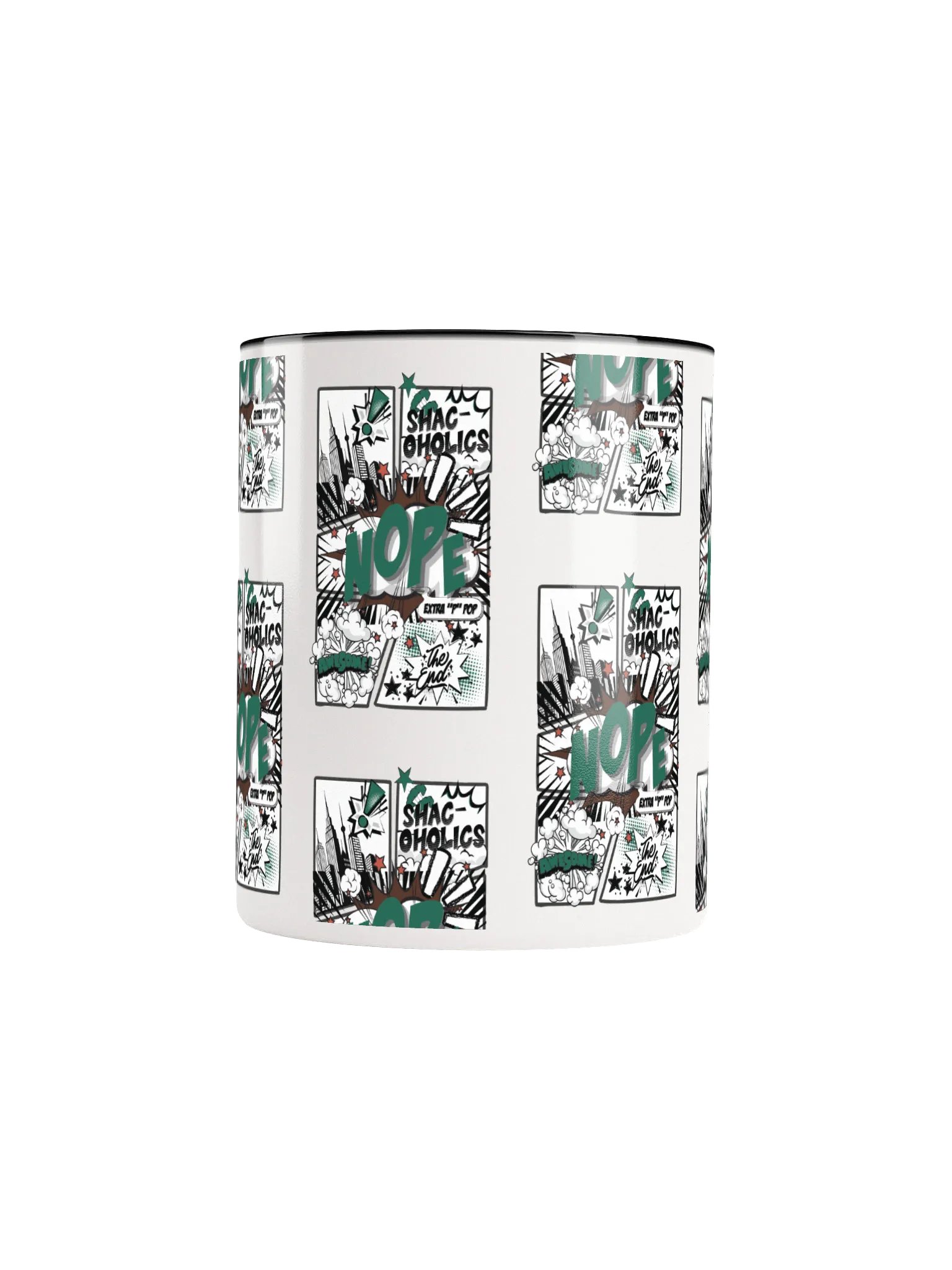 Shac-oholics Comic Blast Mug - Dark Green 