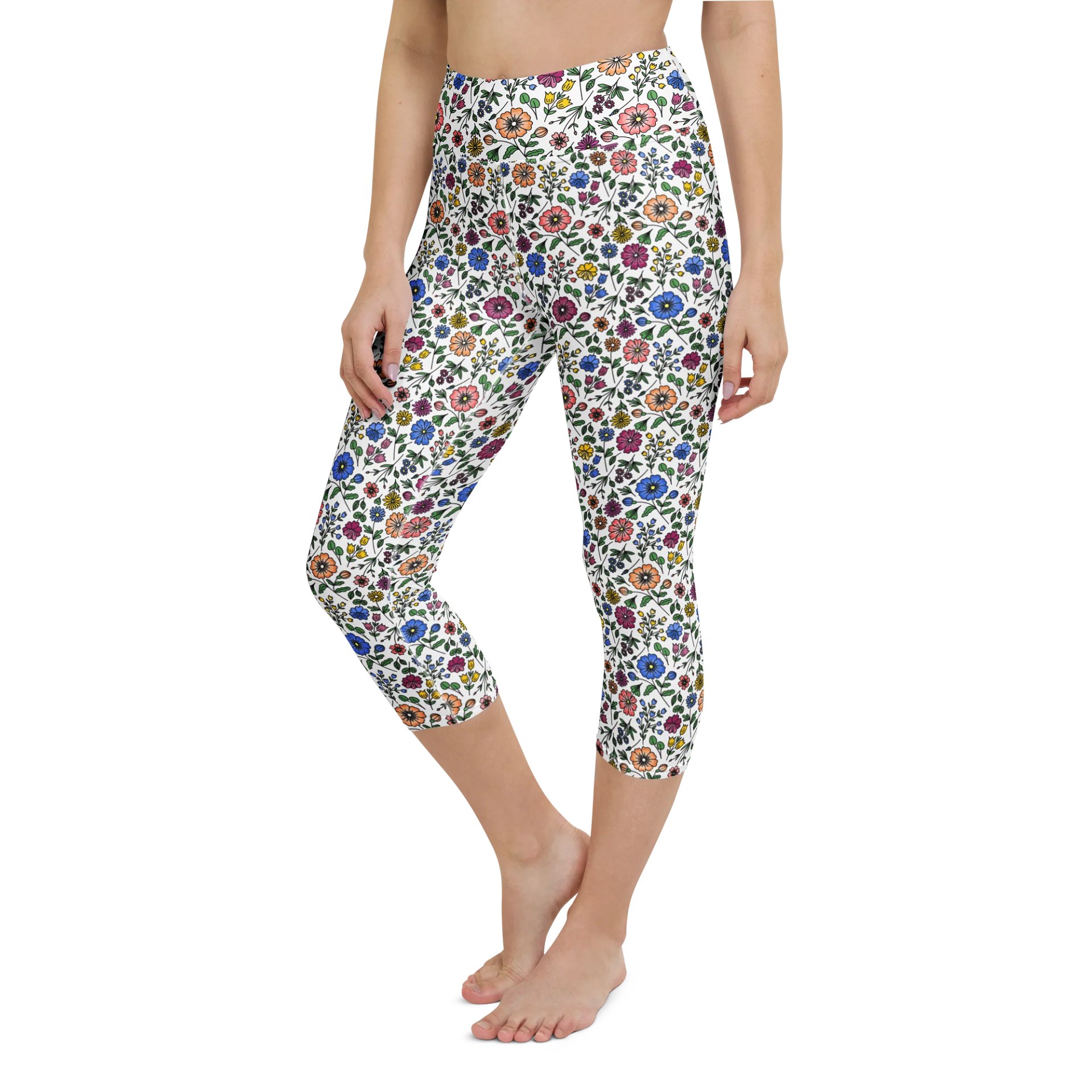 Floral Capri Yoga Pants – High-Waisted, Comfortable & Stylish product image (6)