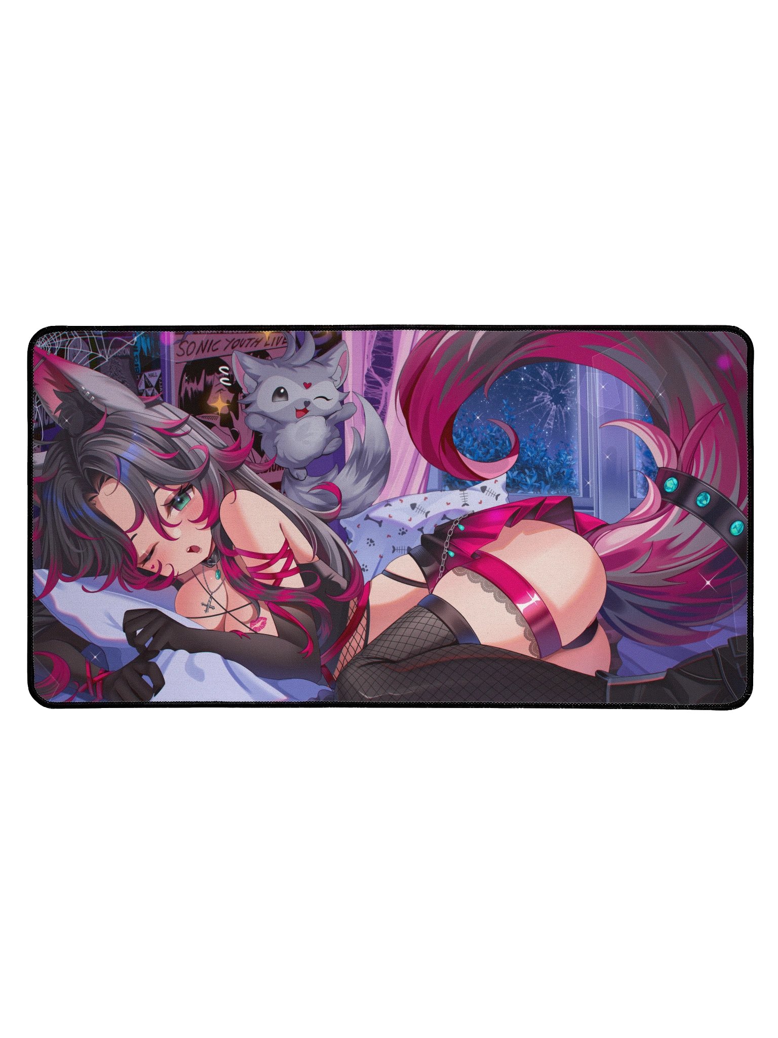 Cold Night Cuddle~ | Desk Mat | 15.5" x 31.5" product image (1)