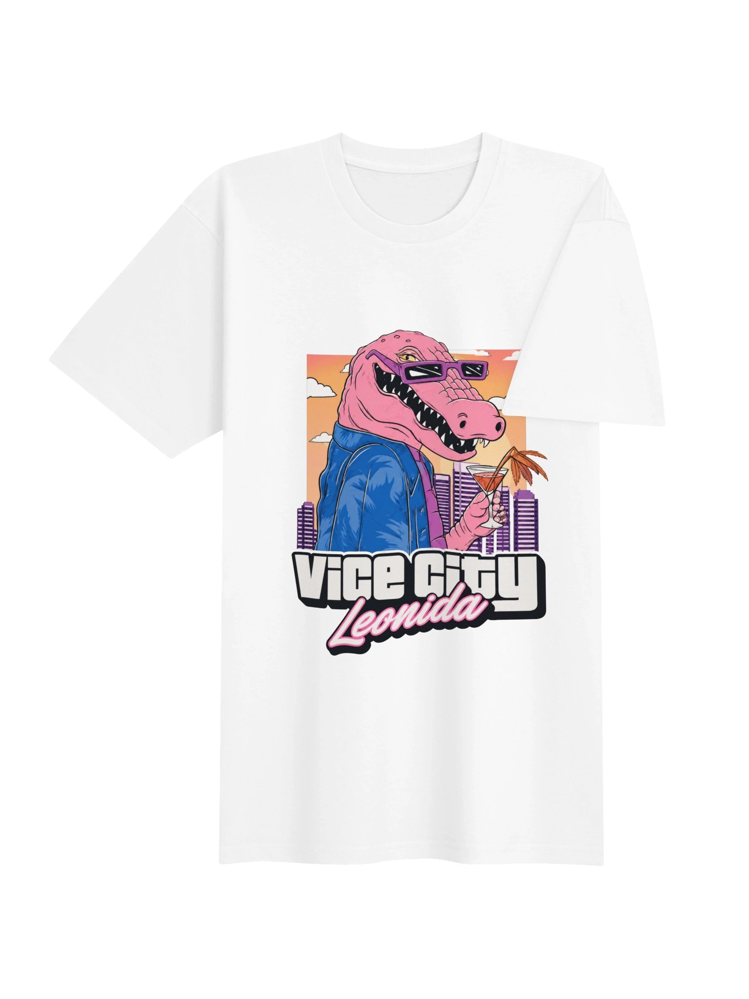 Retro Pink Gator Vice City Tee | Inspired by Jason's Look in GTA VI product image (4)