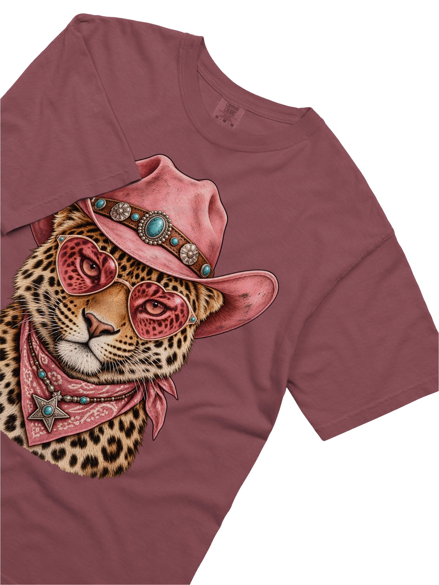 Pink Cowgirl Leopard with Heart Sunglasses Western Art product image (5)