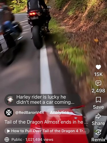 1 million views plus from this sh💩t head Harley moron  link here to short  https://youtube.com/shorts/1hBS9wMHLKA?si=Su7QulFw...