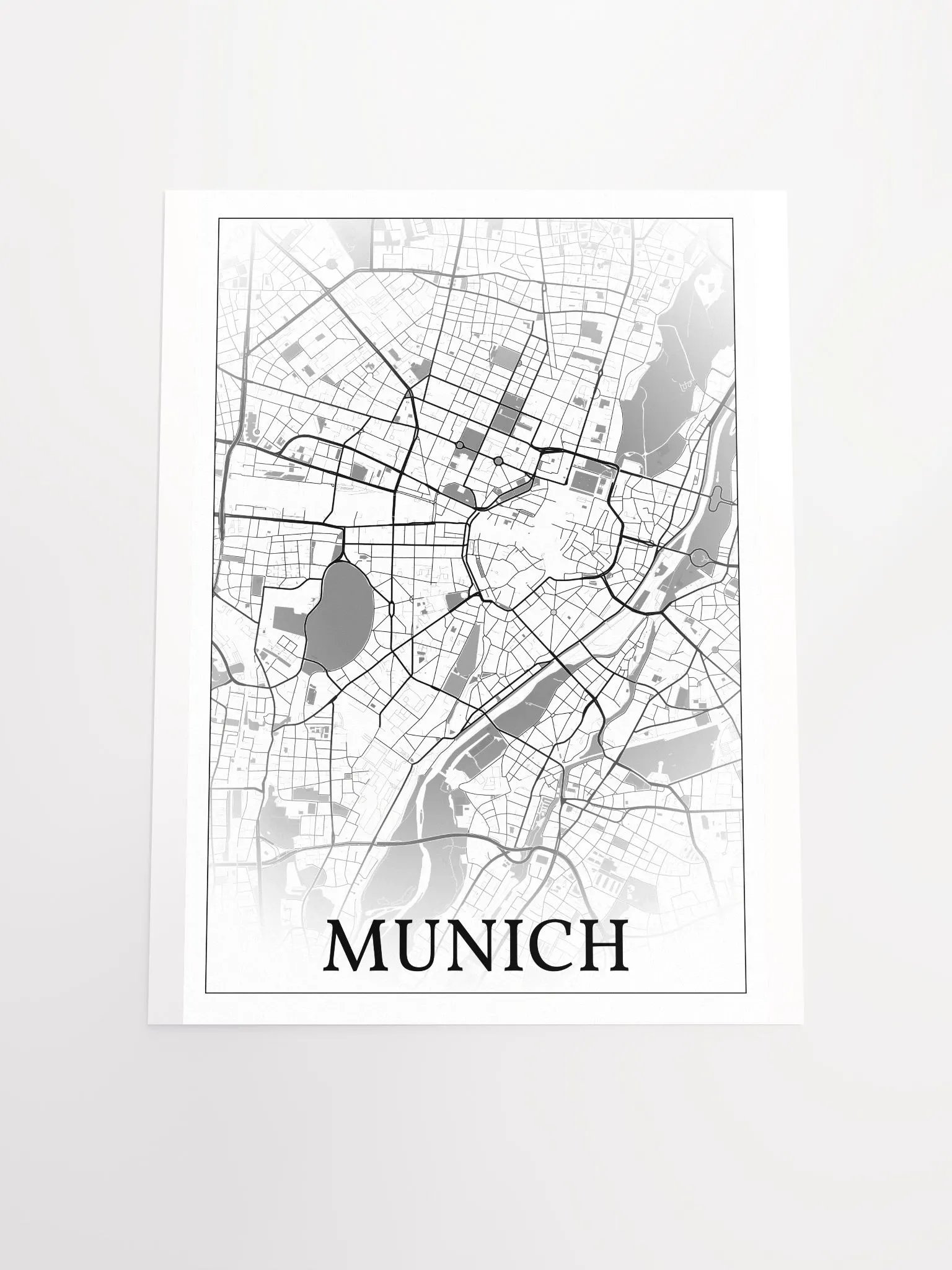 Munich, Germany, city map print product image (20)