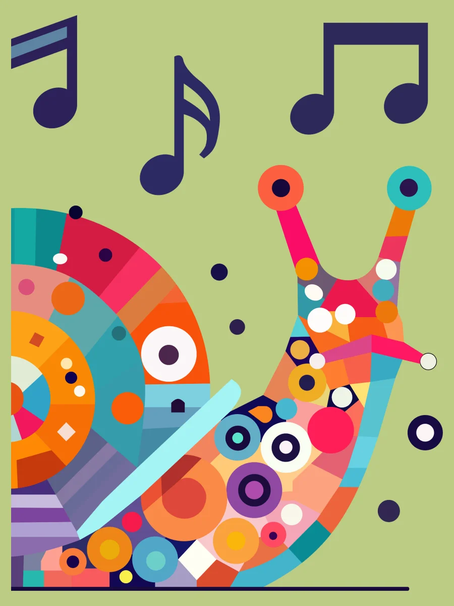 Free Geometric Snail PNG Art - Transparent Background, Whimsical Low Poly Illustration product image (1)