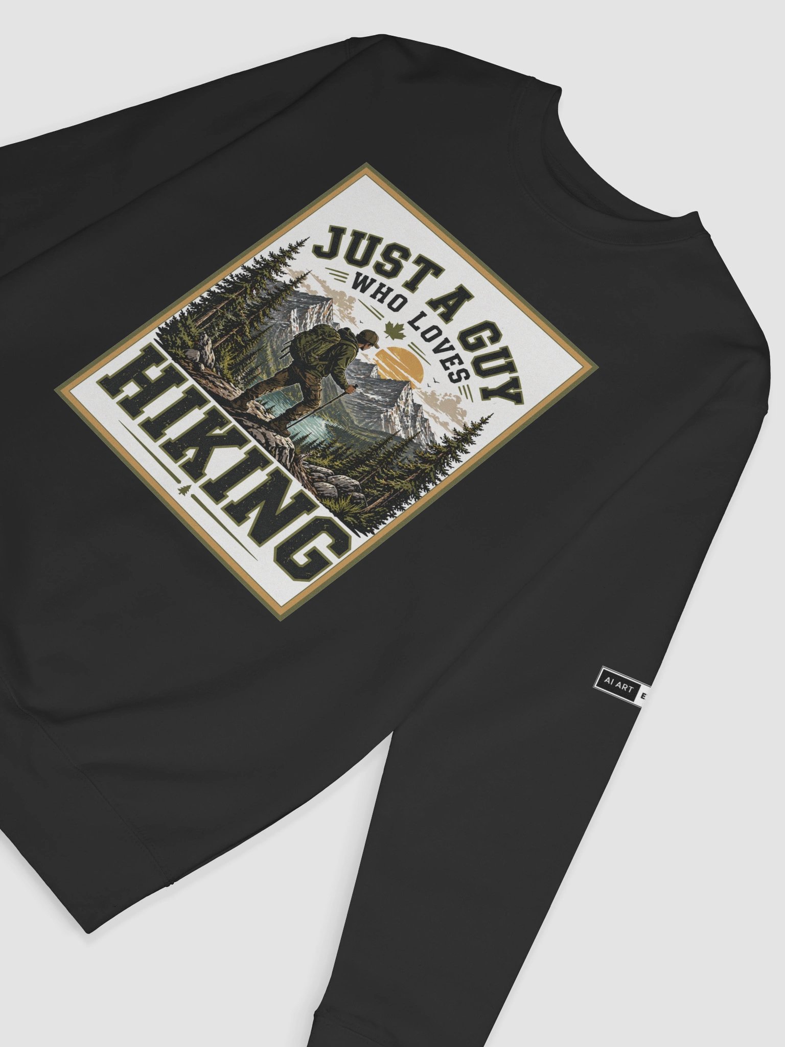 "JUST A GUY WHO LOVES HIKING" premium cotton sweatshirt product image (3)