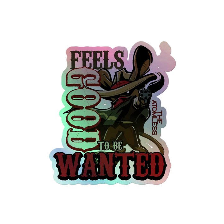 WANTED holographic sticker product image (2)