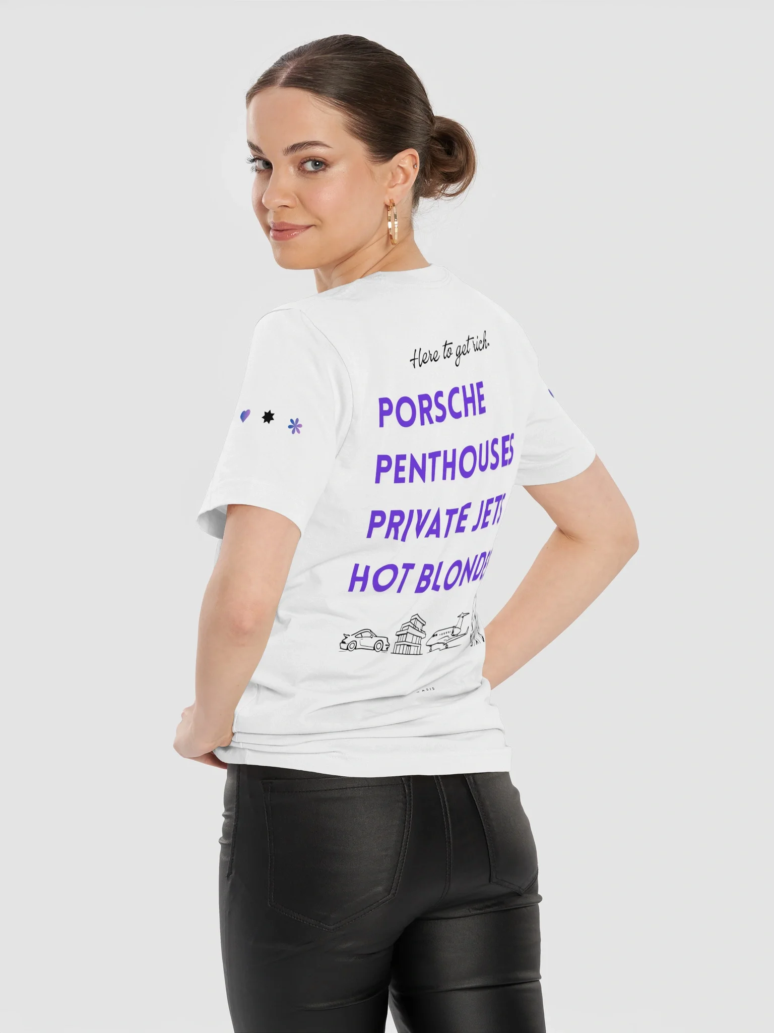 Here to get rich. Porsche, Penthouse, Private Jets, Hot Blondes. #4 — Solid White Blend, photo 14