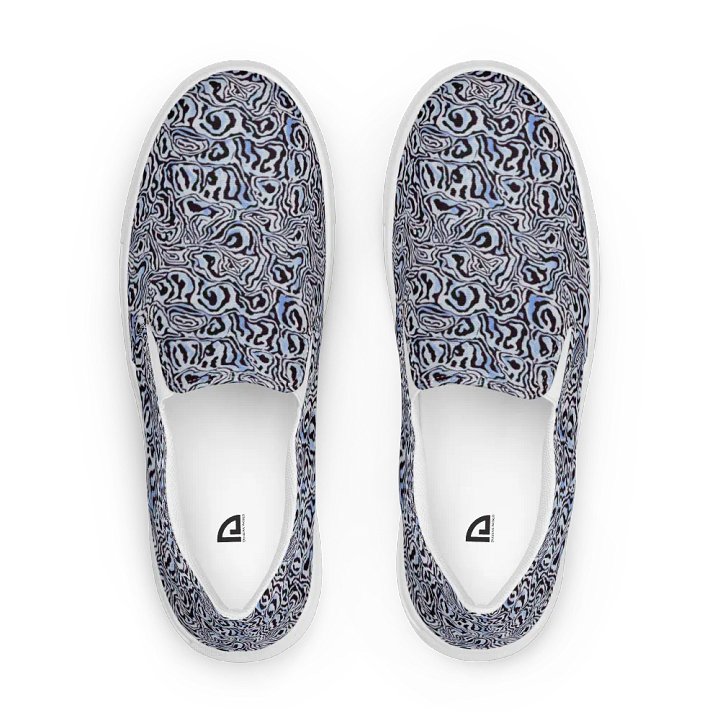 Blue Black Snake Pattern Canvas Shoes product image (1)