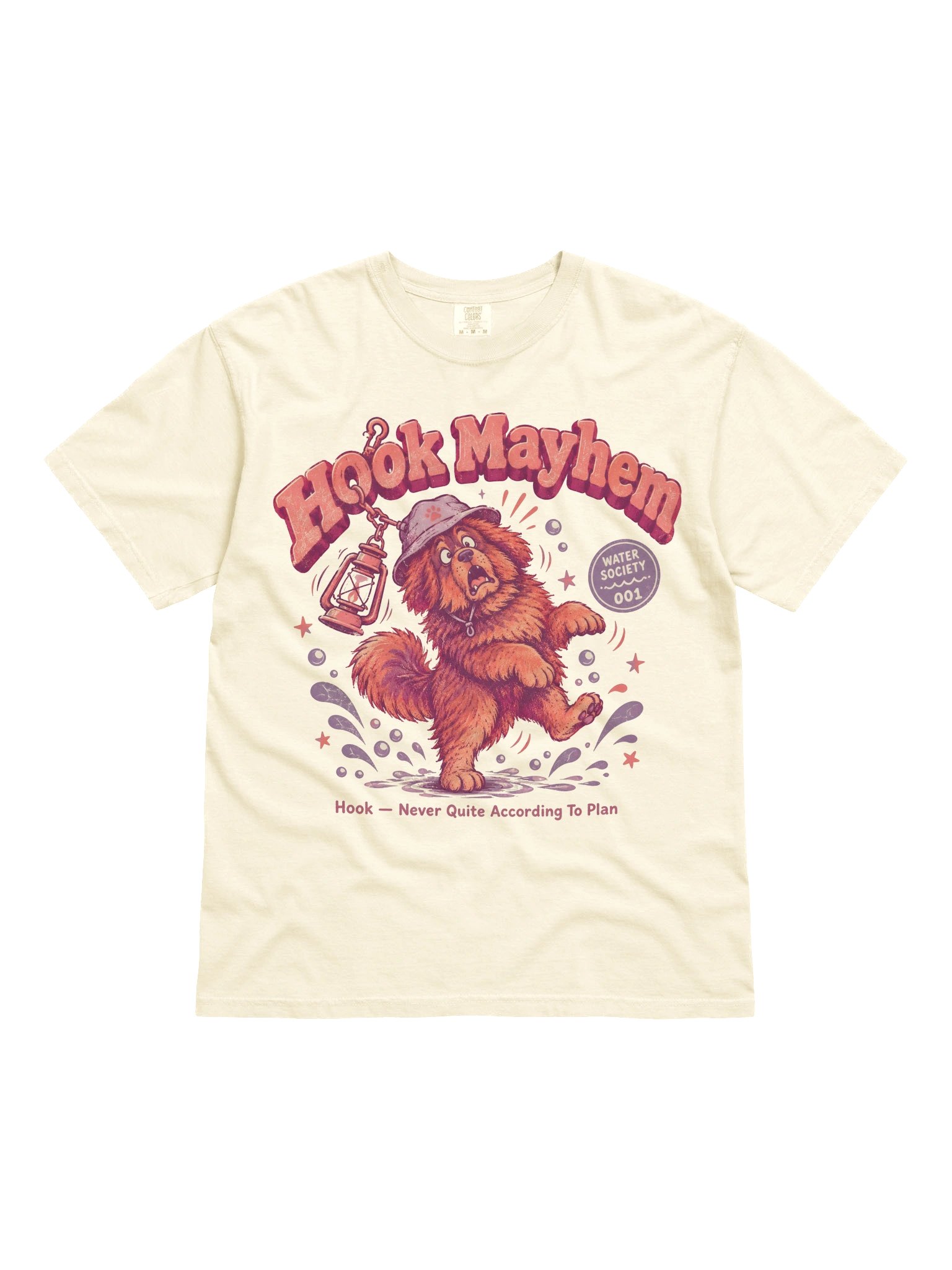 Hook Mayhem Shirt - Water Society 001 - Funny Dog Fishing Graphic Tee - Retro Vintage Cartoon Dog Shirt - Dog Lover Gift. product image (3)