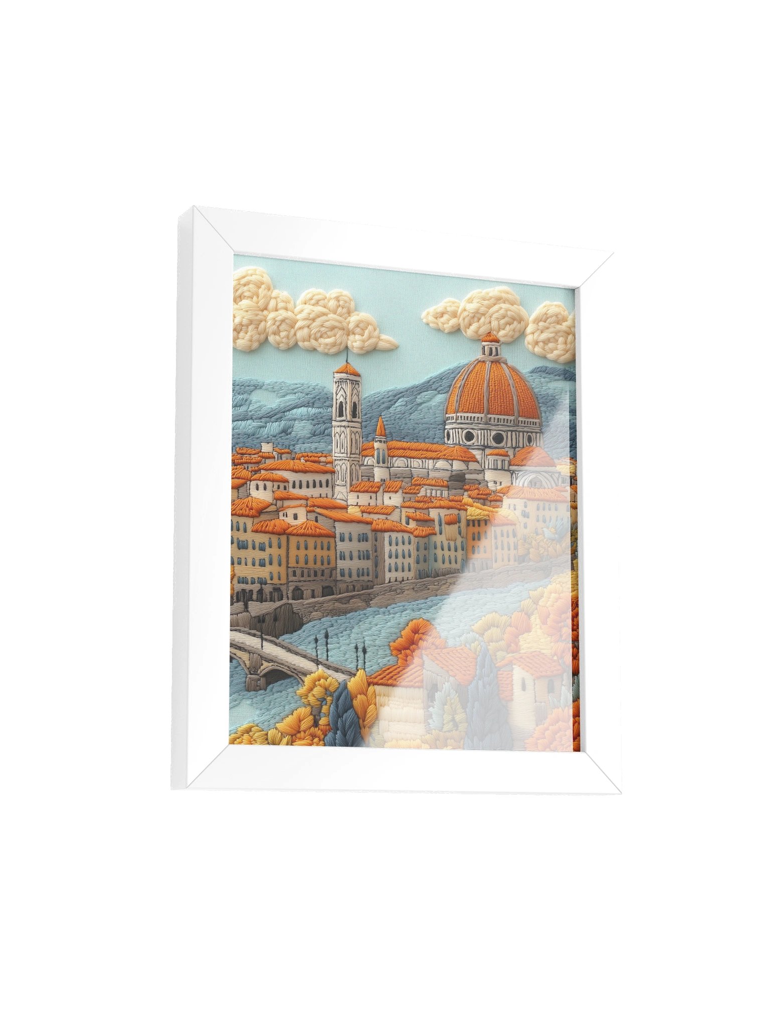 Autumn in Florence | Embroidery-Style Wall Art — Framed Print product image (14)