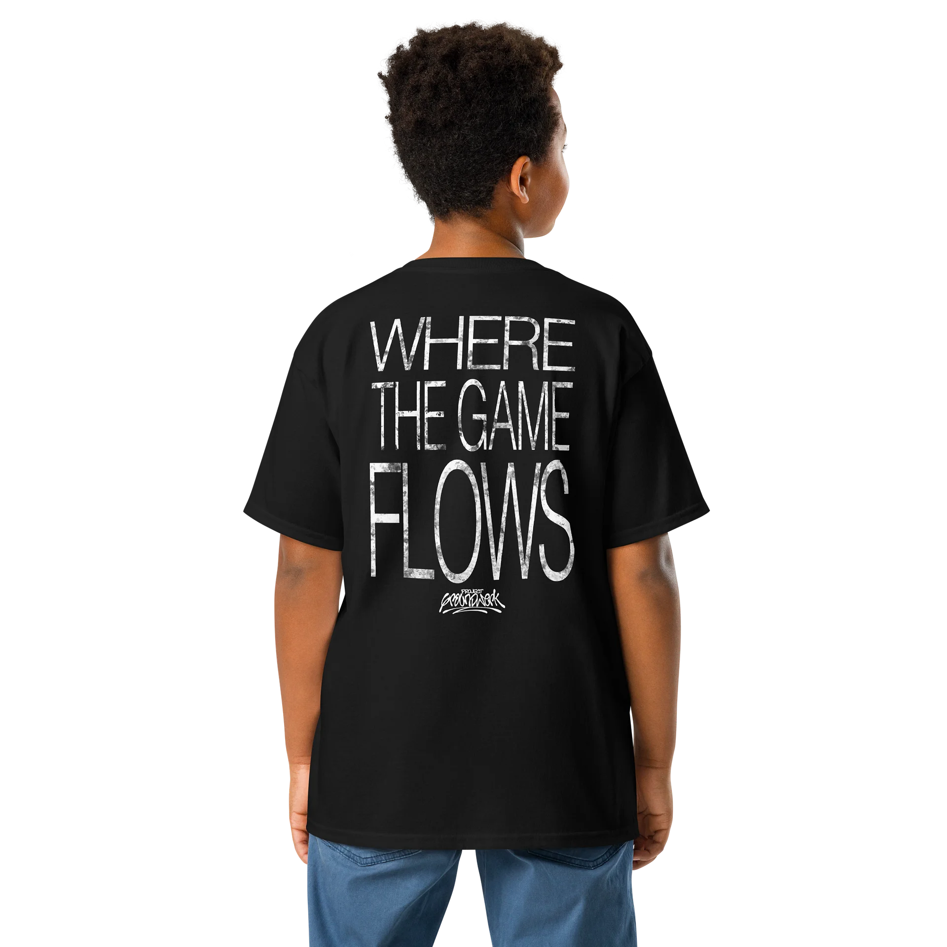 Where the Game Flows Youth Classic (Front/Back) Black Tee product image (5)
